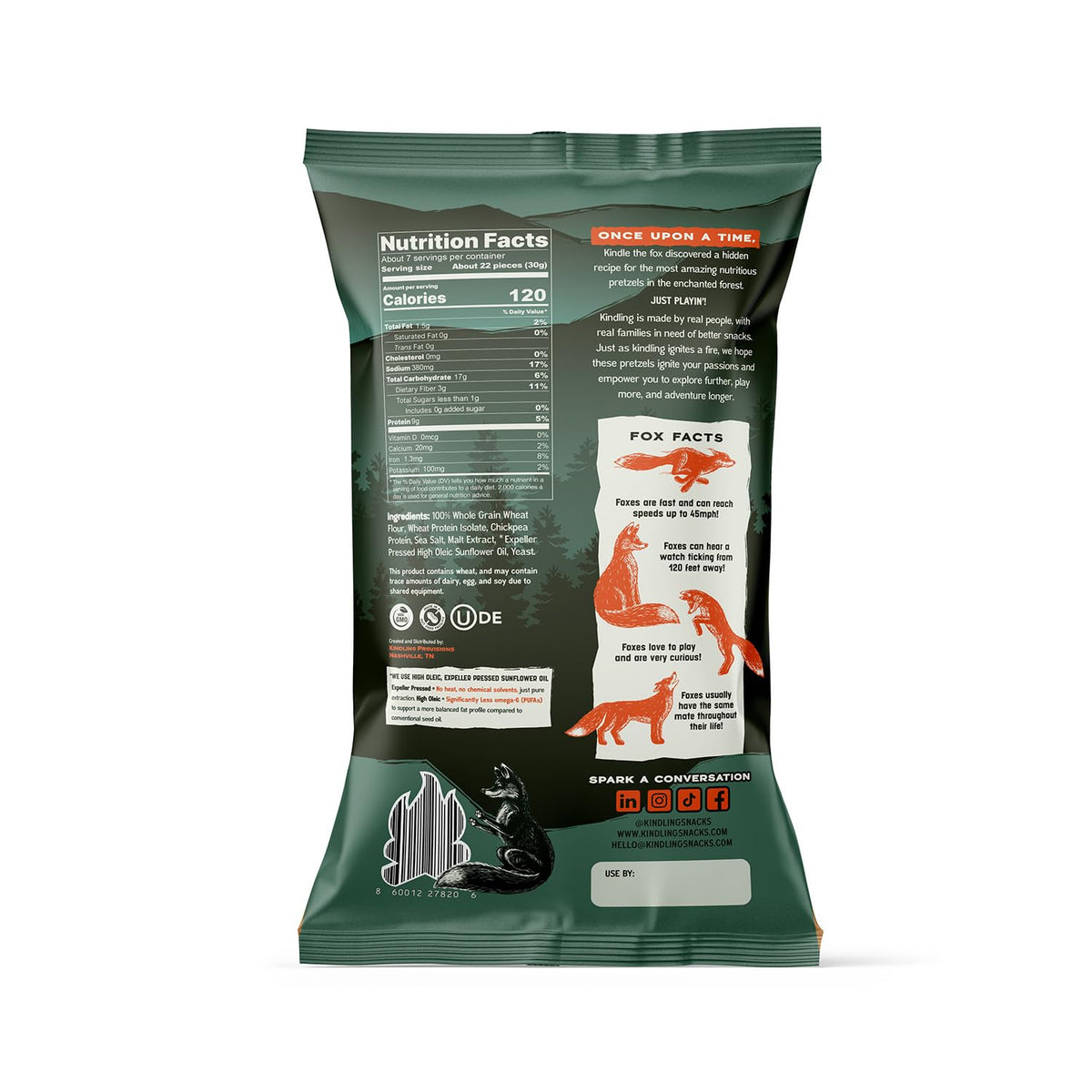 Kindling Protein Pretzels - Sea Salt | 8-9g Protein Per Serving | 4-Pack