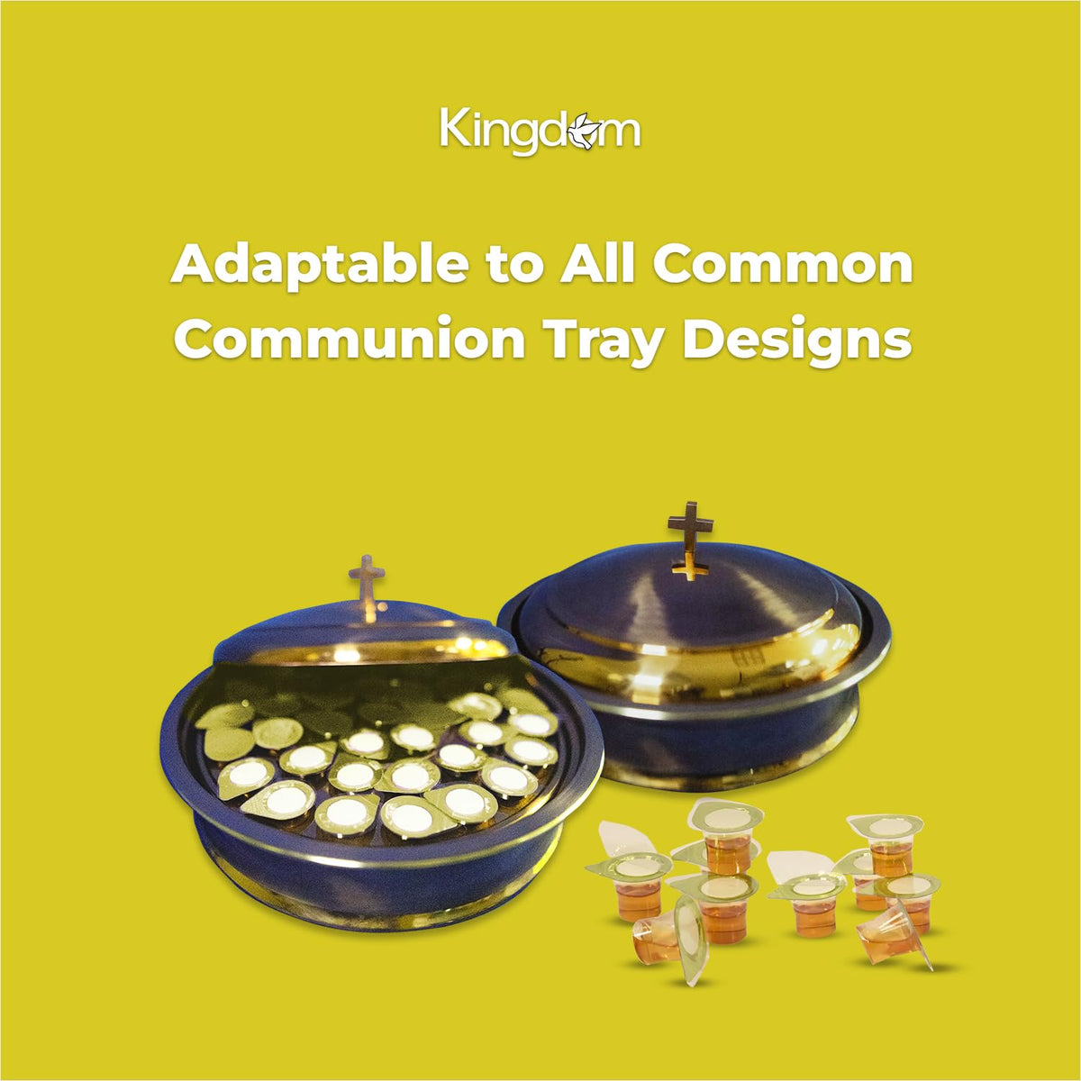 Kingdom Prefilled Communion Cups with Wafers – 100 Count, White Grape Juice, Up to 1-Year Shelf Life