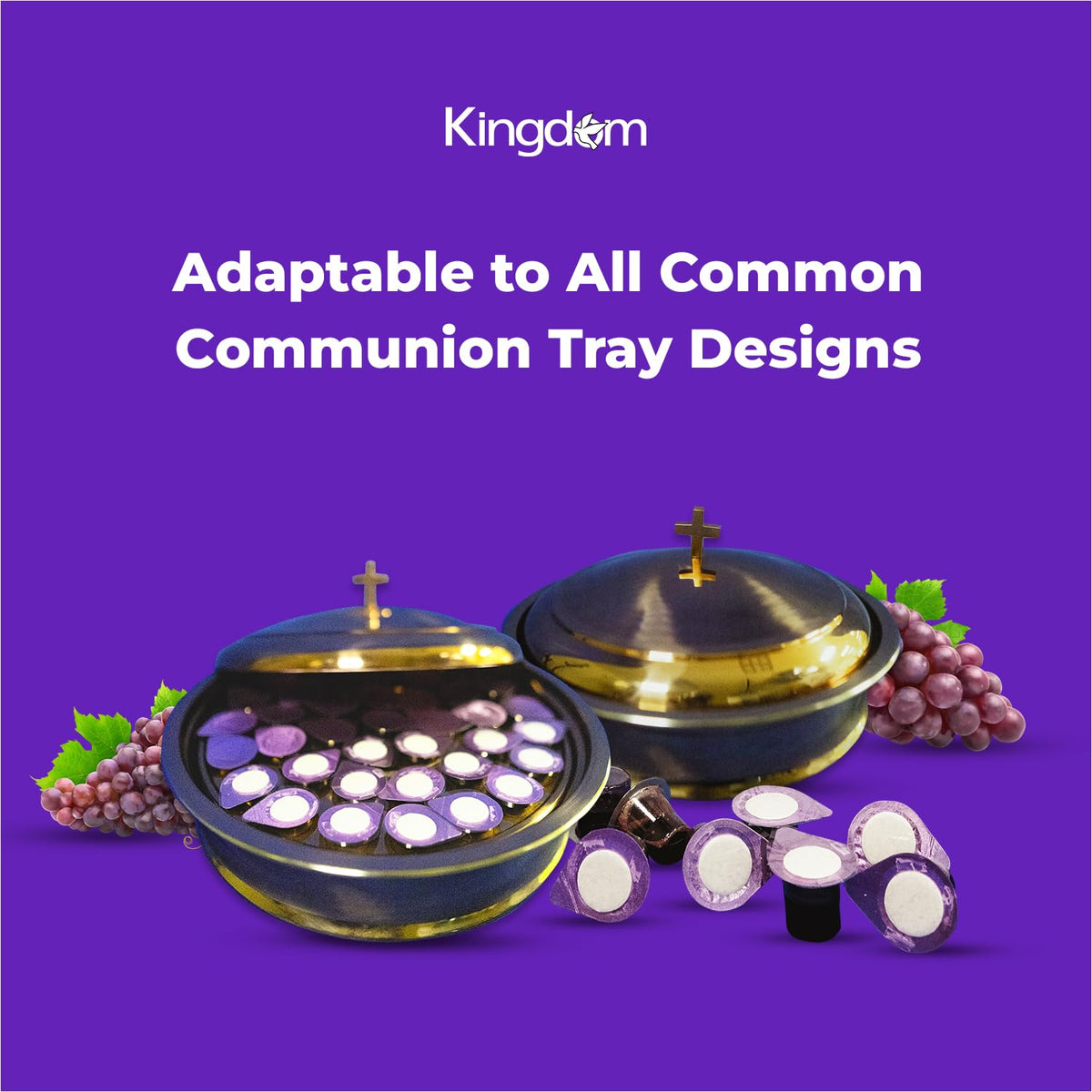 Kingdom Prefilled Communion Cups with Wafer (50ct, Red Juice) – 1-Year Shelf Life