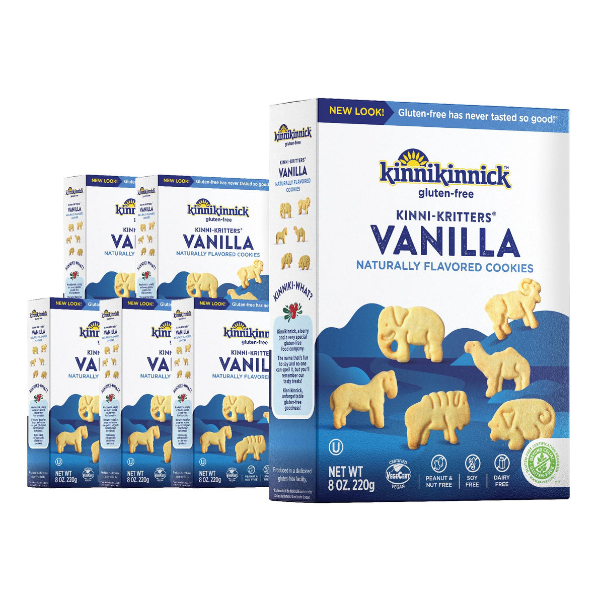 Kinnikinnick KinniKritters Vanilla Animal Cookies – Gluten Free, Dairy Free, Nut Free, Peanut Free, Soy Free, Vegan (6x8 oz Pack)