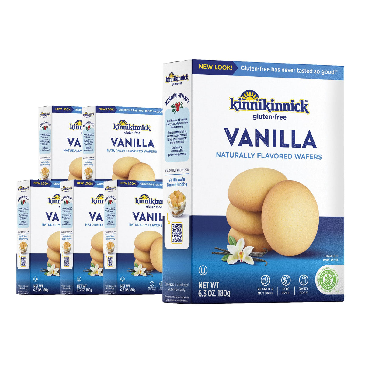 Kinnikinnick Gluten Free Vanilla Wafers – 6 Boxes, Dairy Free, Allergy Friendly, Kosher