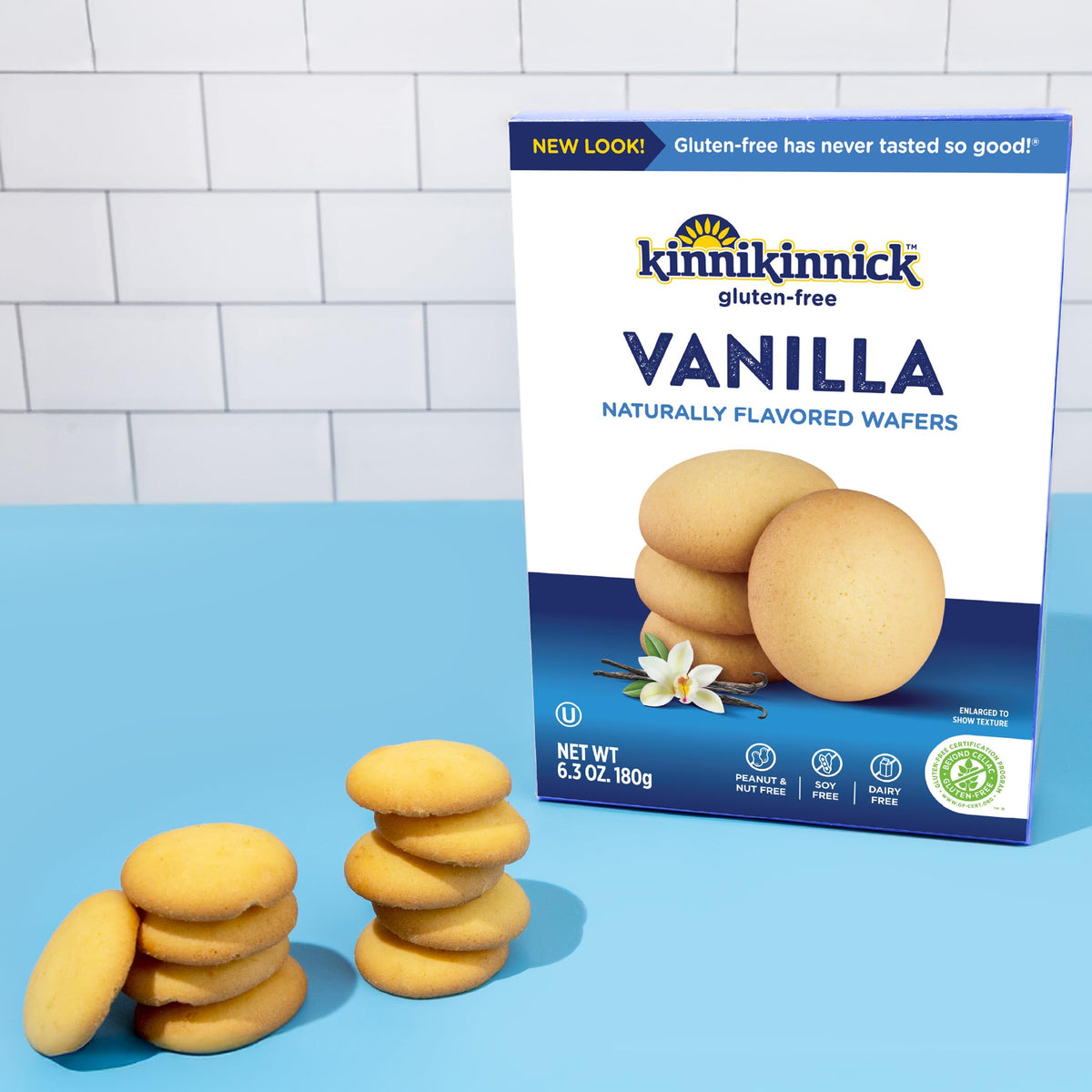 Kinnikinnick Gluten Free Vanilla Wafers – 6 Boxes, Dairy Free, Allergy Friendly, Kosher