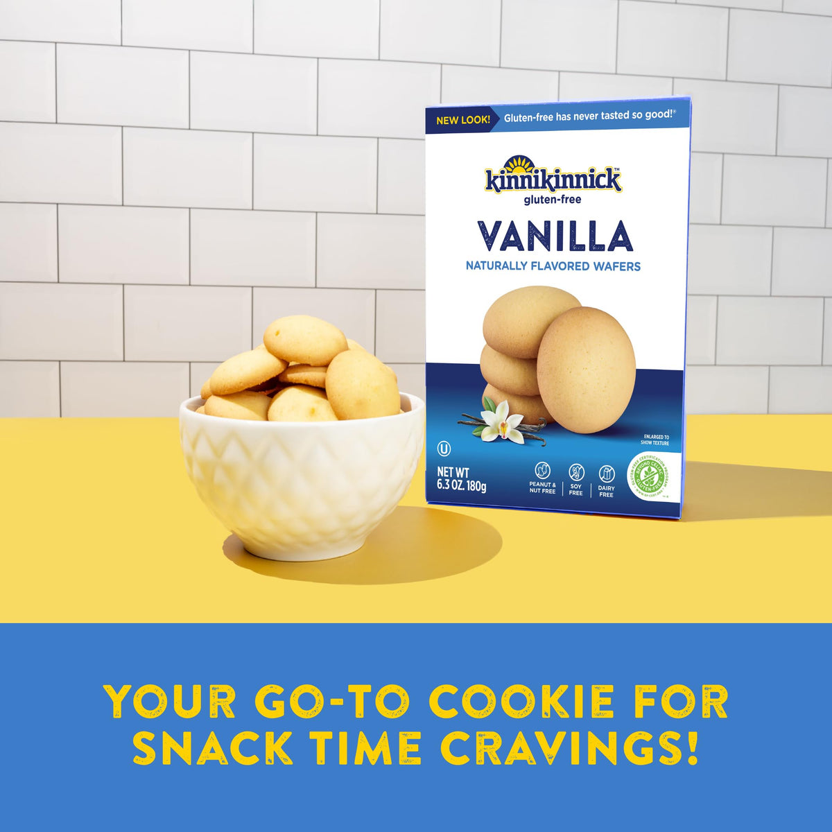Kinnikinnick Gluten Free Vanilla Wafers – 6 Boxes, Dairy Free, Allergy Friendly, Kosher