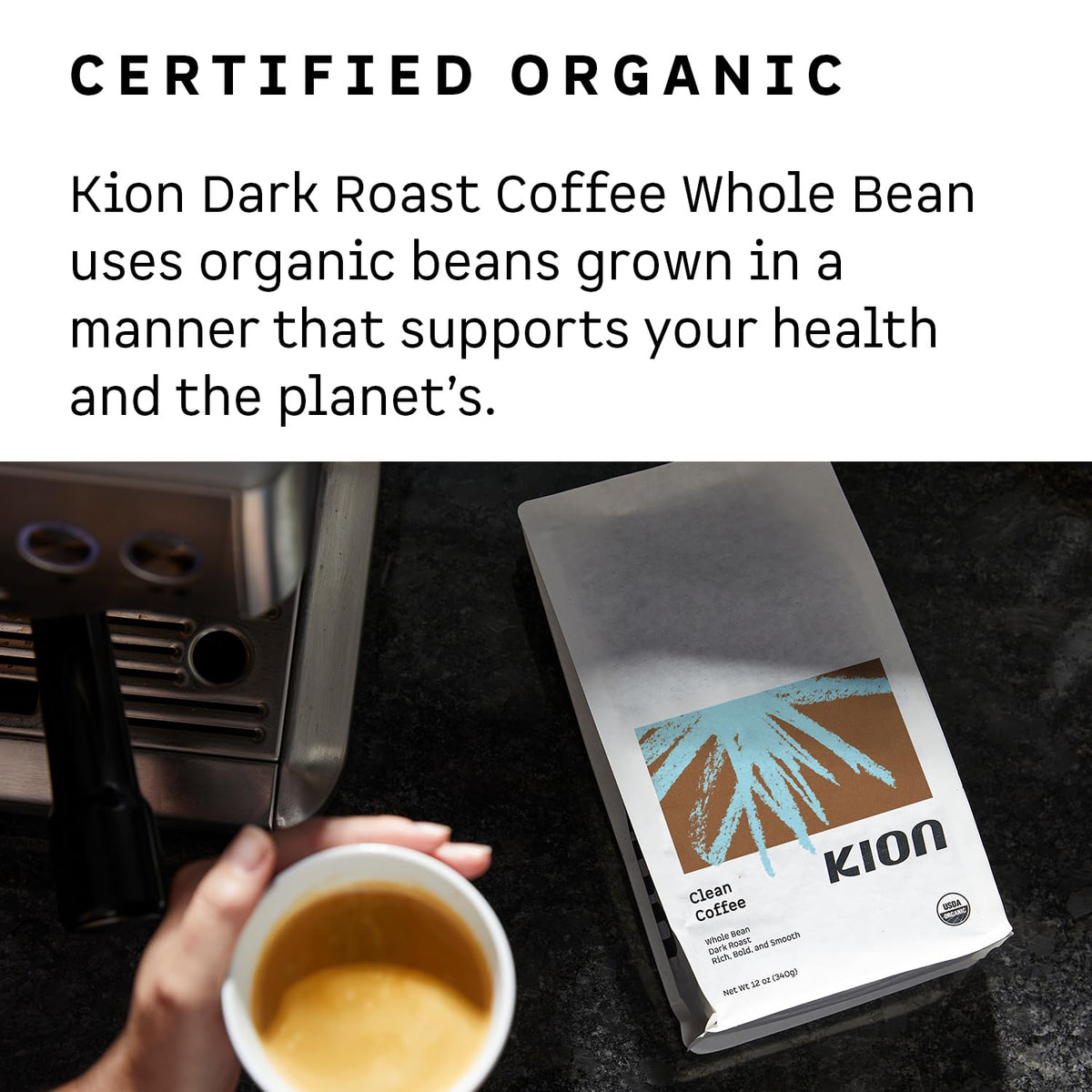 Kion Organic Coffee | Toxin-Tested, Dark Roast | 12 Oz (3 Pack)