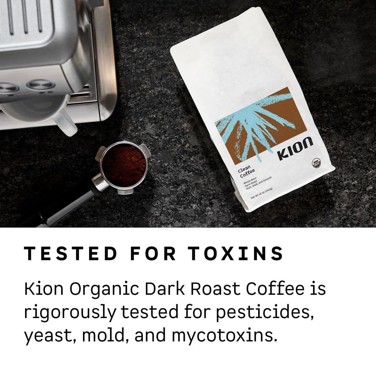 Kion Organic Coffee | Toxin-Tested, Dark Roast | 12 Oz (3 Pack)