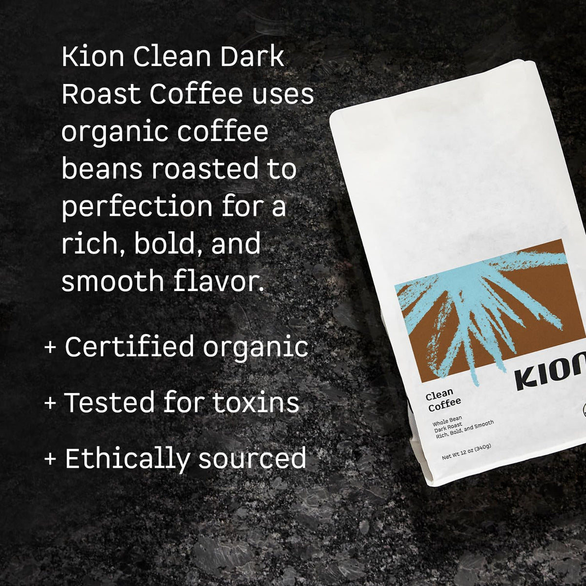 Kion Organic Coffee | Toxin-Tested, Dark Roast | 12 Oz (3 Pack)
