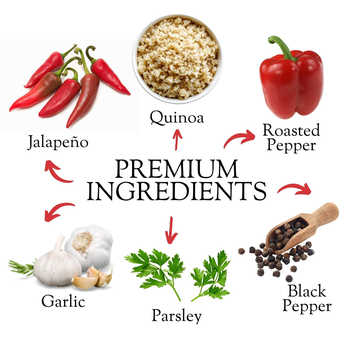 Kitchen & Love Jalapeño & Roasted Pepper Quinoa Quick Meal 6-Pack | Vegan & Gluten-Free