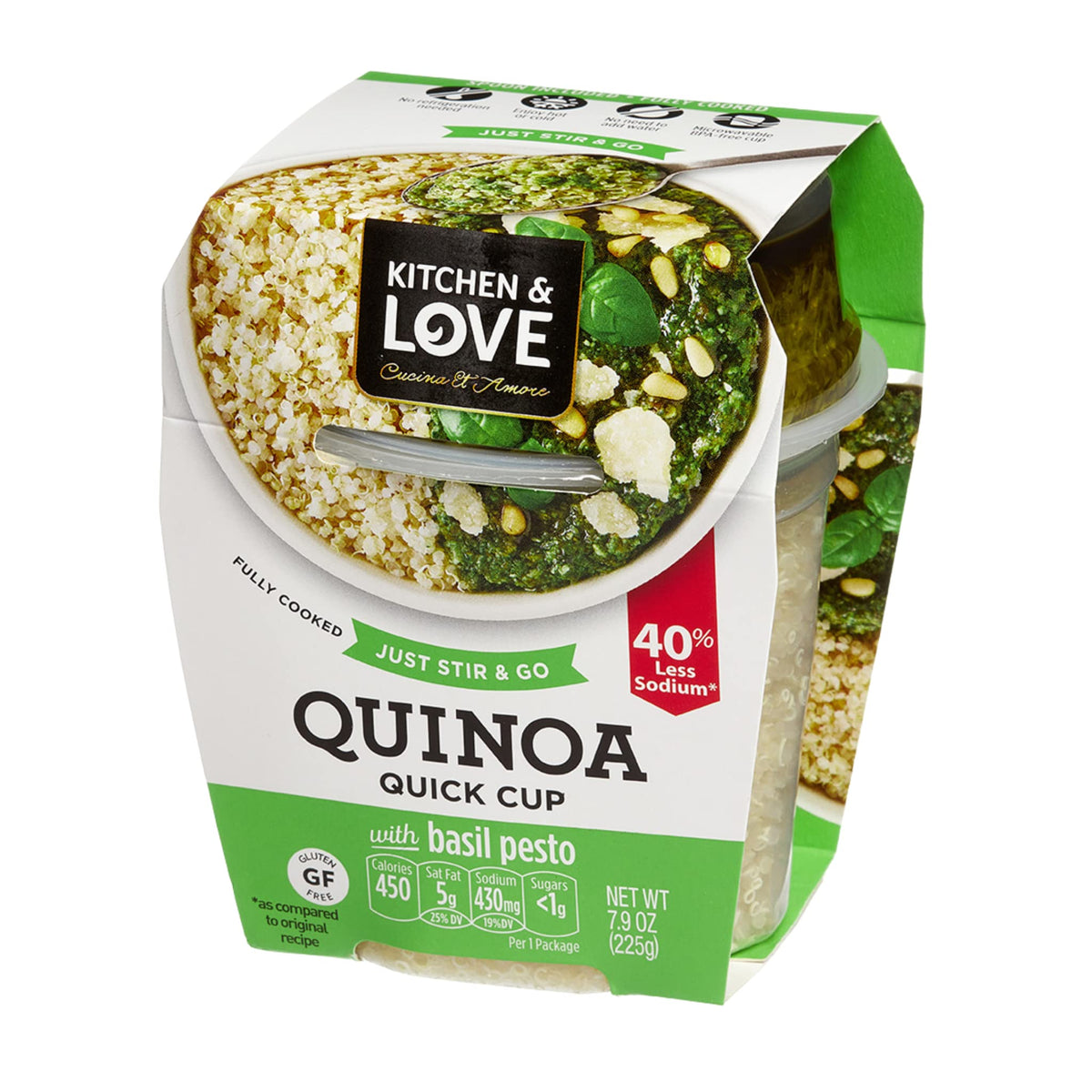 Kitchen & Love Basil Pesto Quinoa Quick Meal 6-Pack | Gluten-Free, Ready-to-Eat, Shelf-Stable