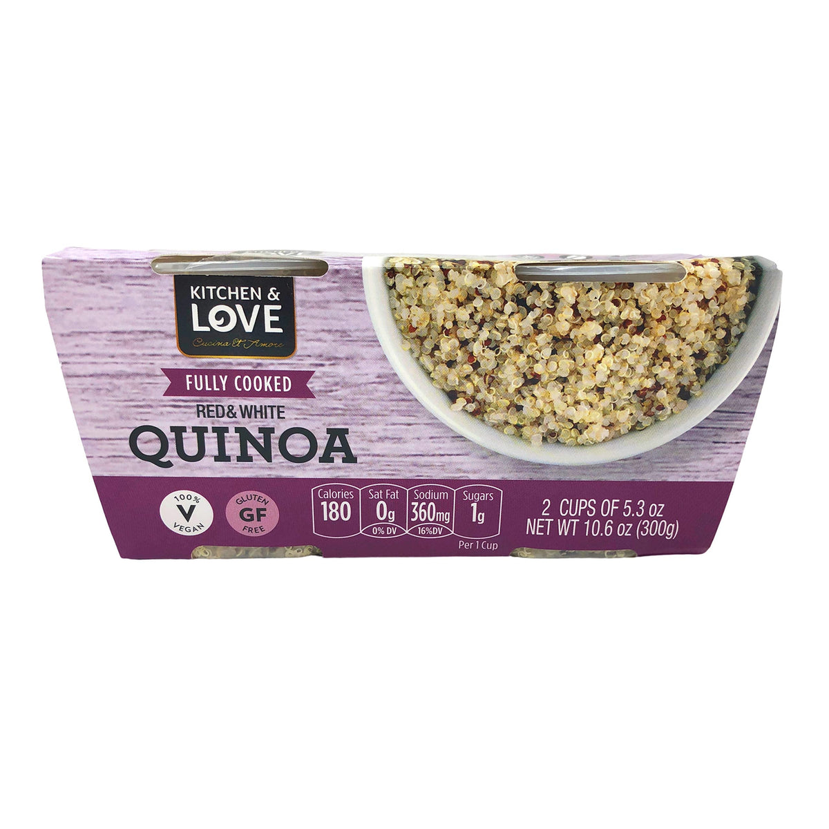 Kitchen & Love Quinoa Quick Cups – Fully Cooked Red & White Quinoa, 12-Cups