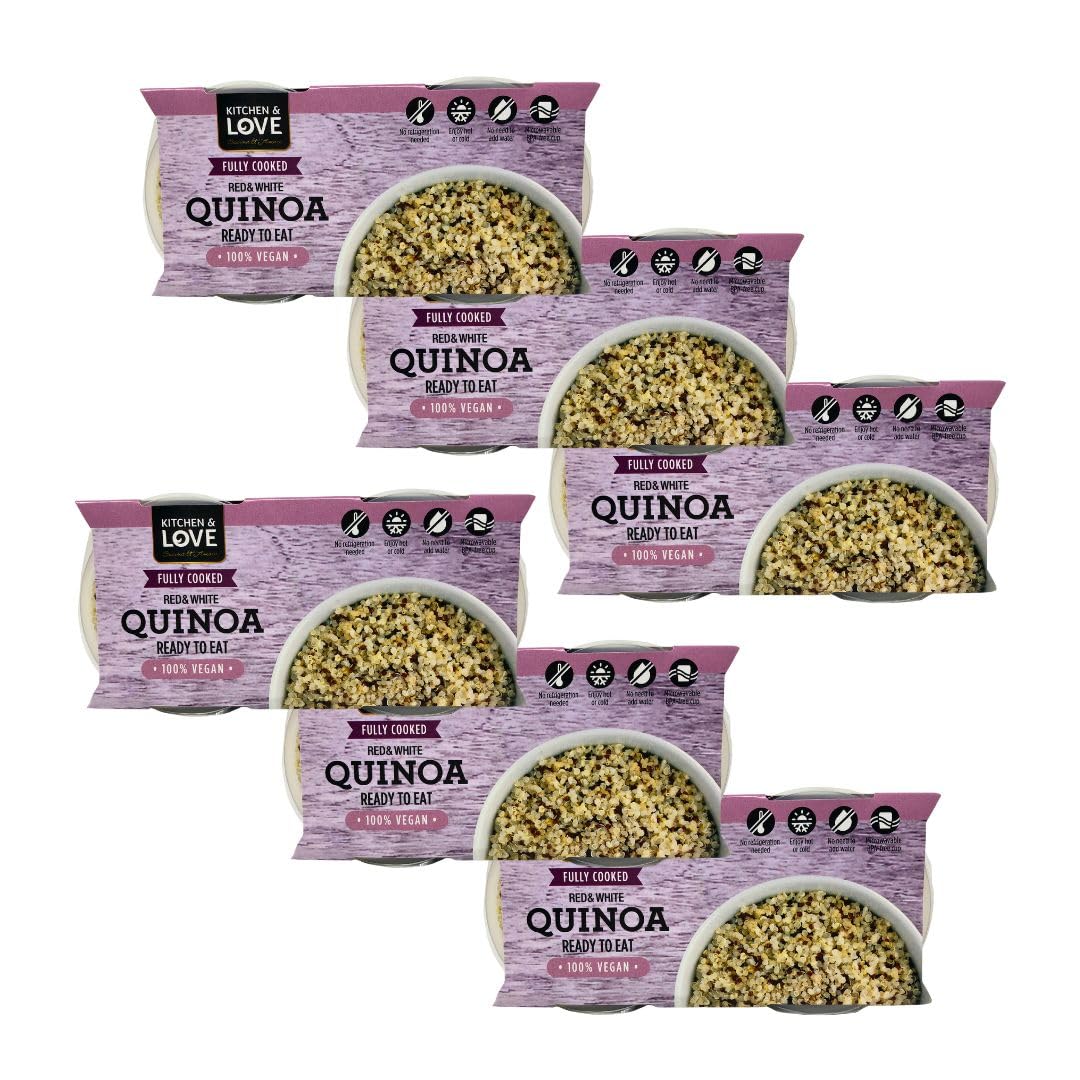 Kitchen & Love Quinoa Quick Cups – Fully Cooked Red & White Quinoa, 12-Cups