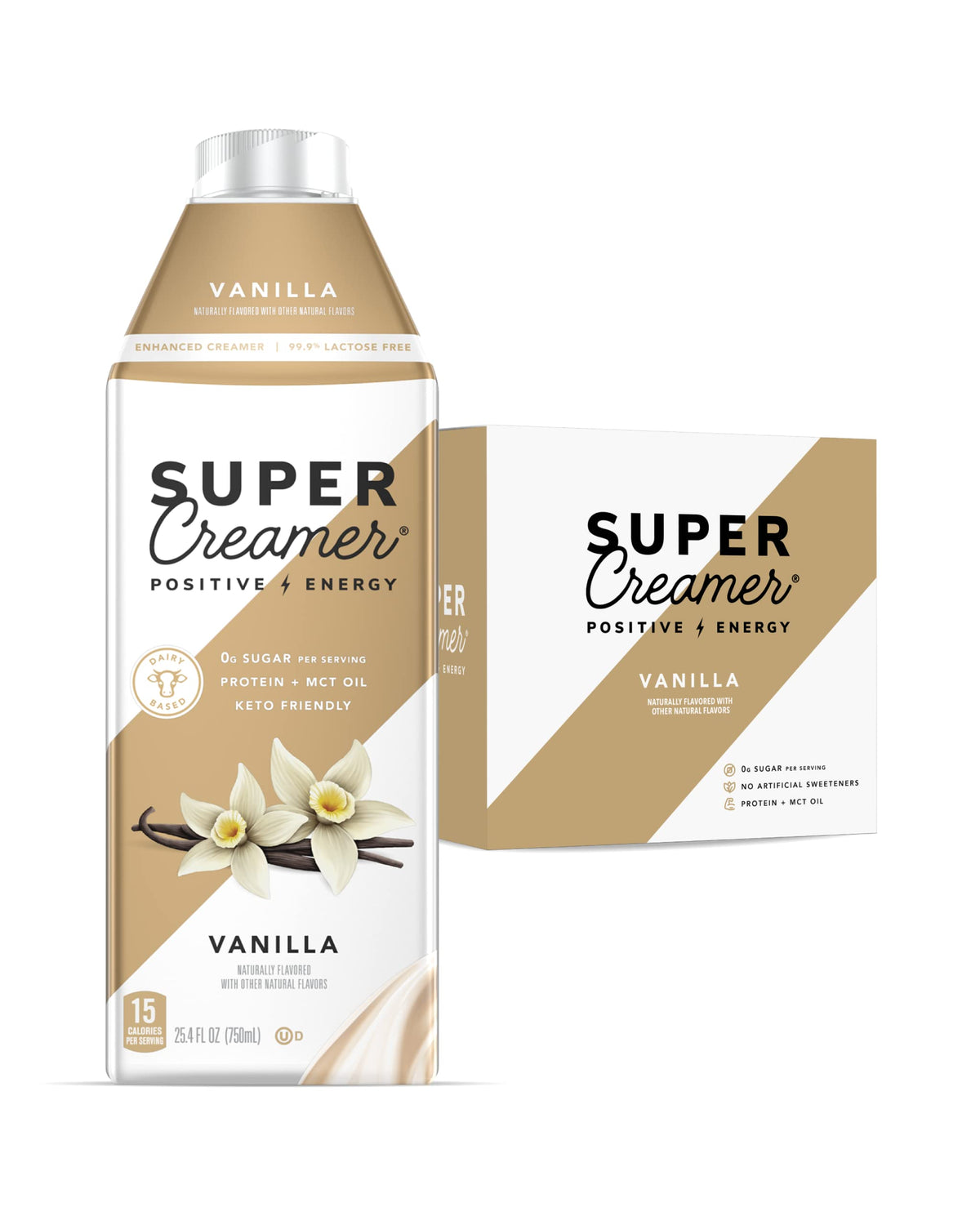 KITU SUPER COFFEE Keto Coffee Creamer - Vanilla, 0g Added Sugar, 2g Protein, 40 Calories, 25.4 fl oz, 3 Pack