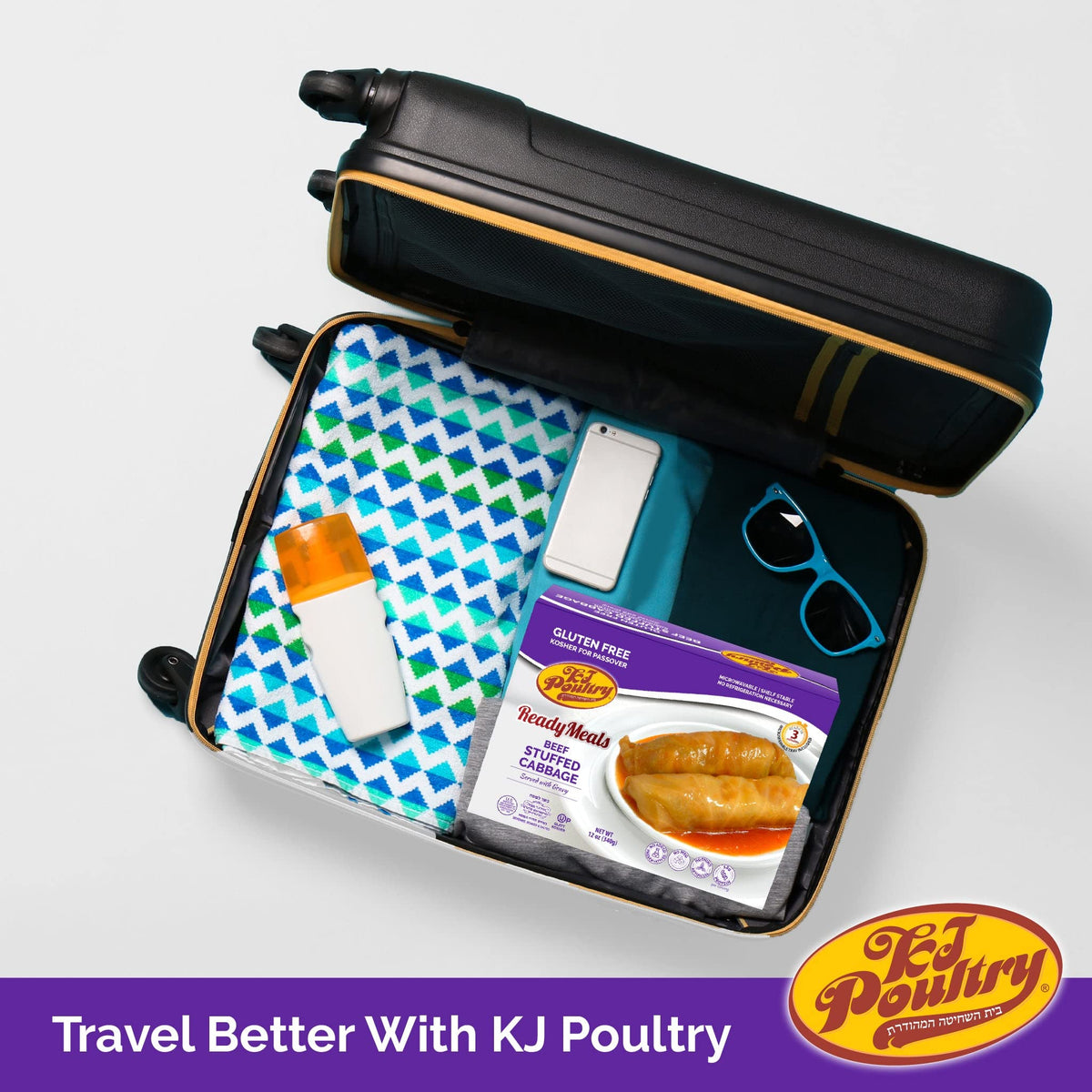 KJ Poultry Kosher Ready Meals - 14 Pack Variety (Chicken, Beef, Salmon) Fully Cooked & Shelf-Stable