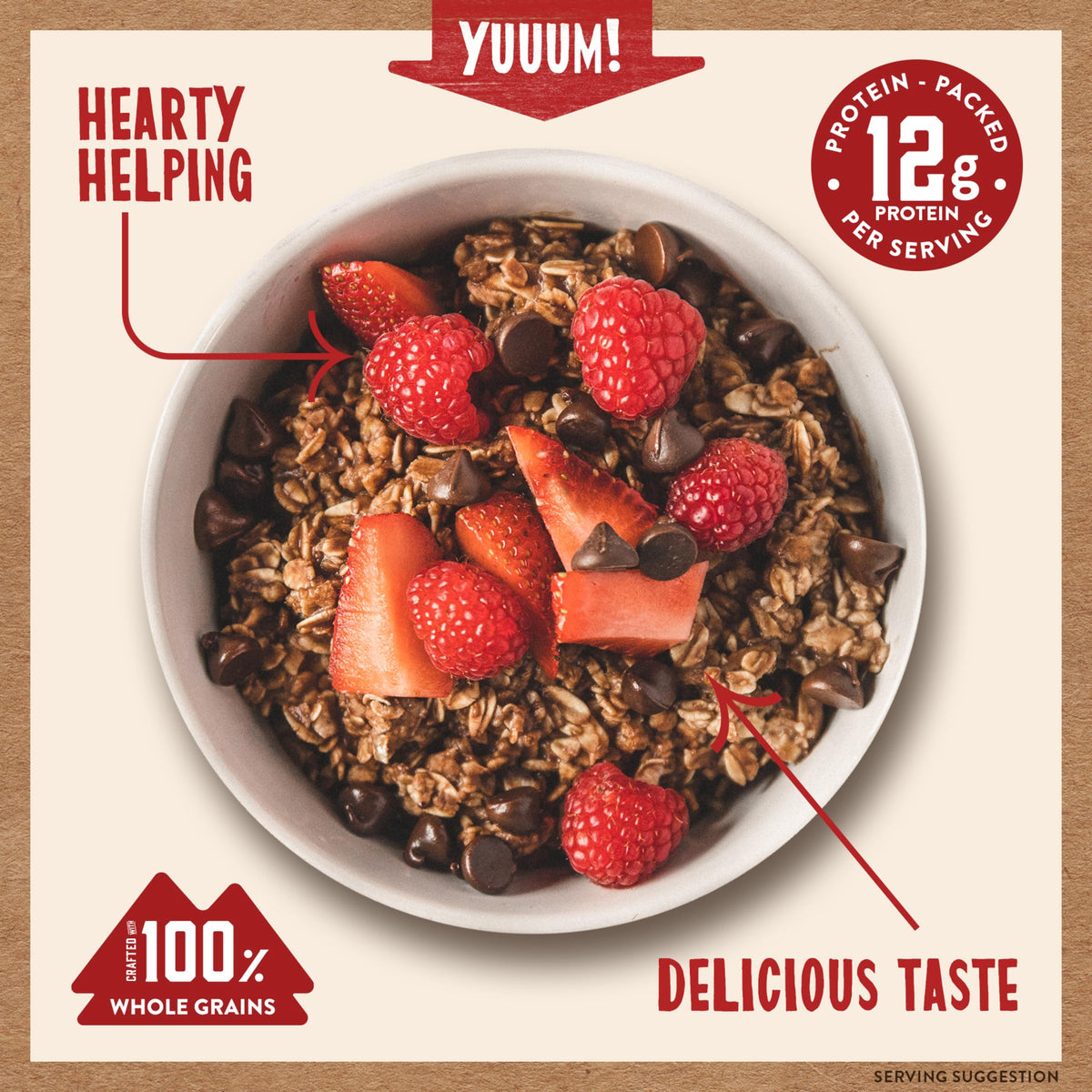 Kodiak Cakes Instant Oatmeal Packets – Chocolate Chip, 12g Protein, 100% Whole Grains (6 Boxes)