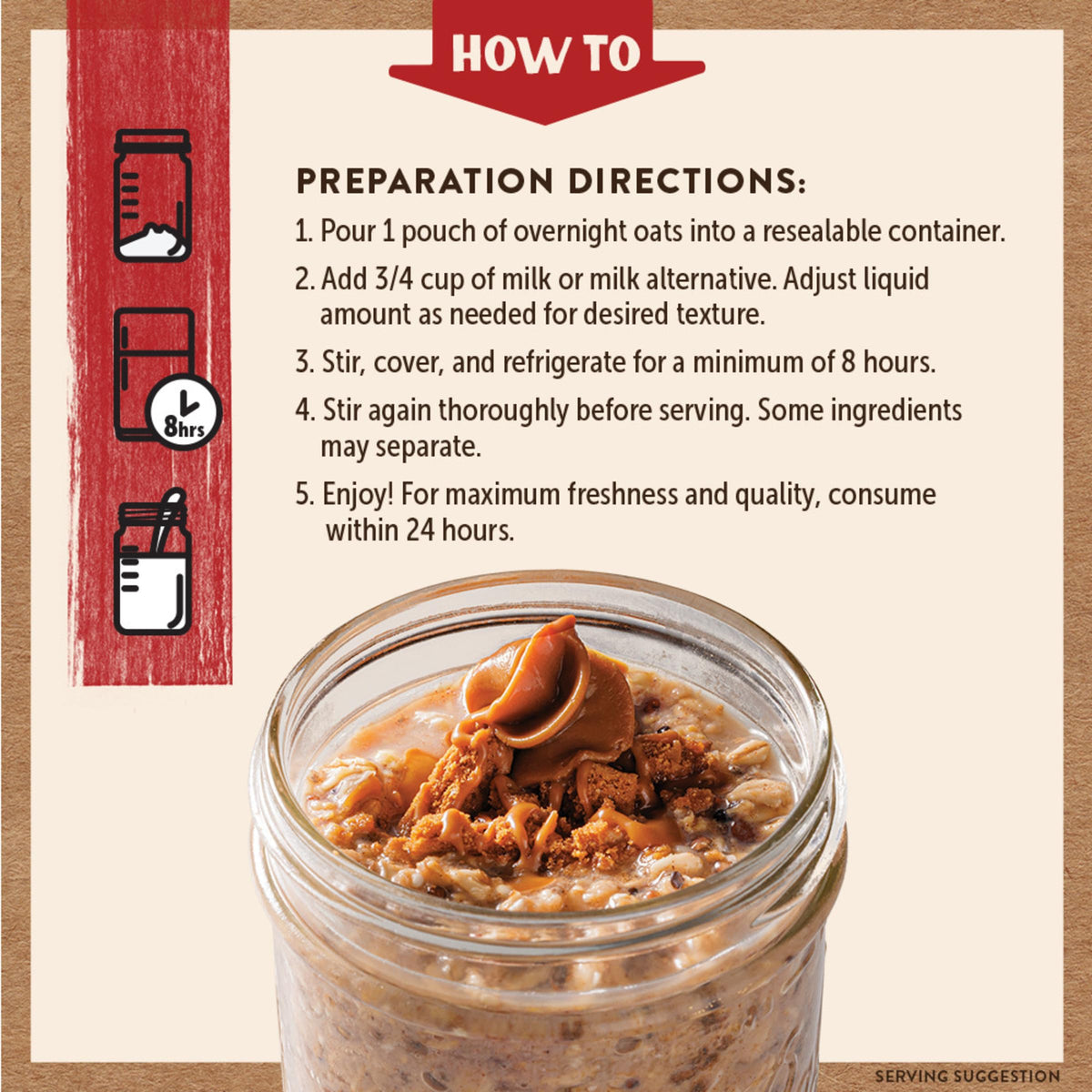 Kodiak Cakes Protein Overnight Oats – Cookie Butter, 9 Pouches
