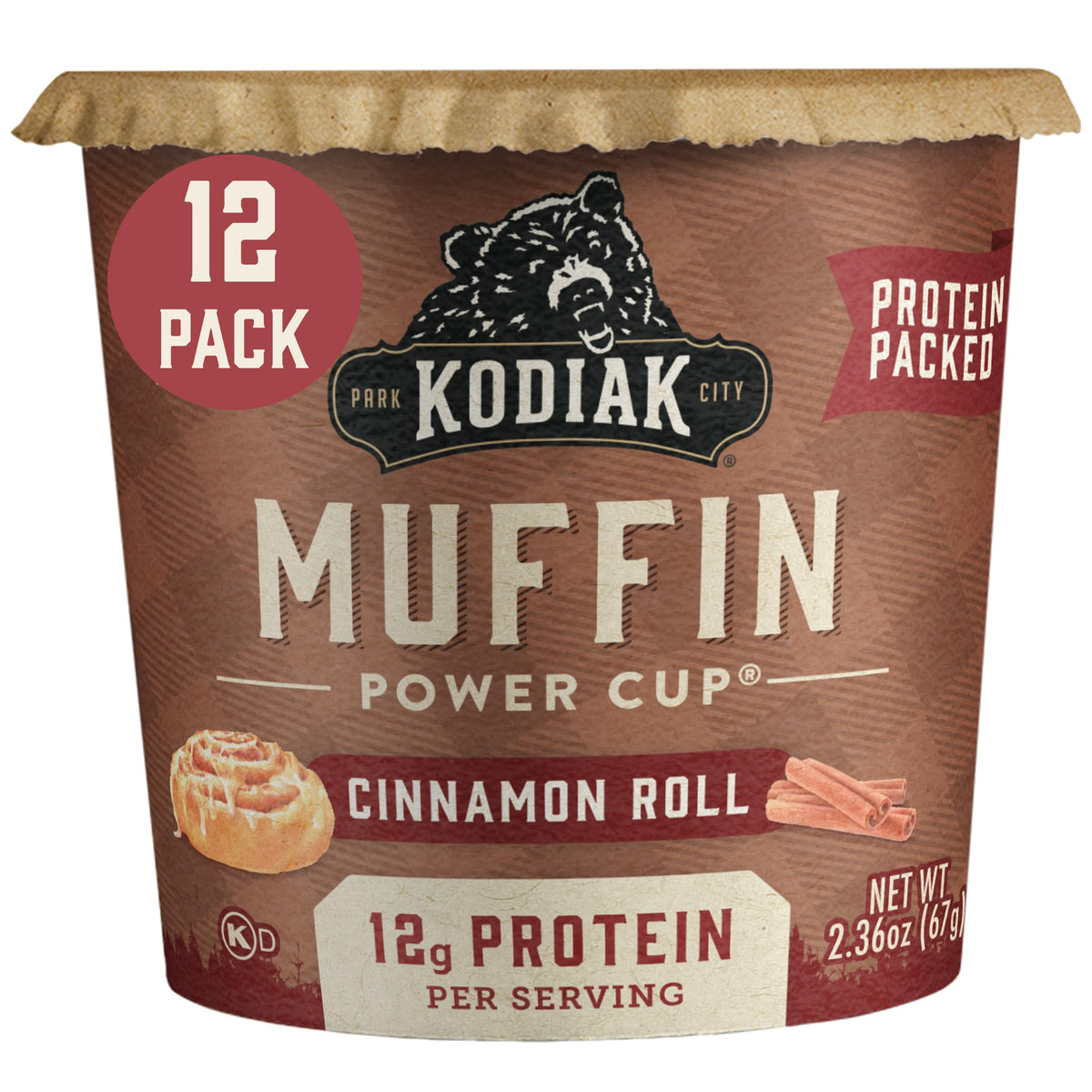 Kodiak Cakes Cinnamon Roll Minute Muffins – 12-Pack, 12g Protein