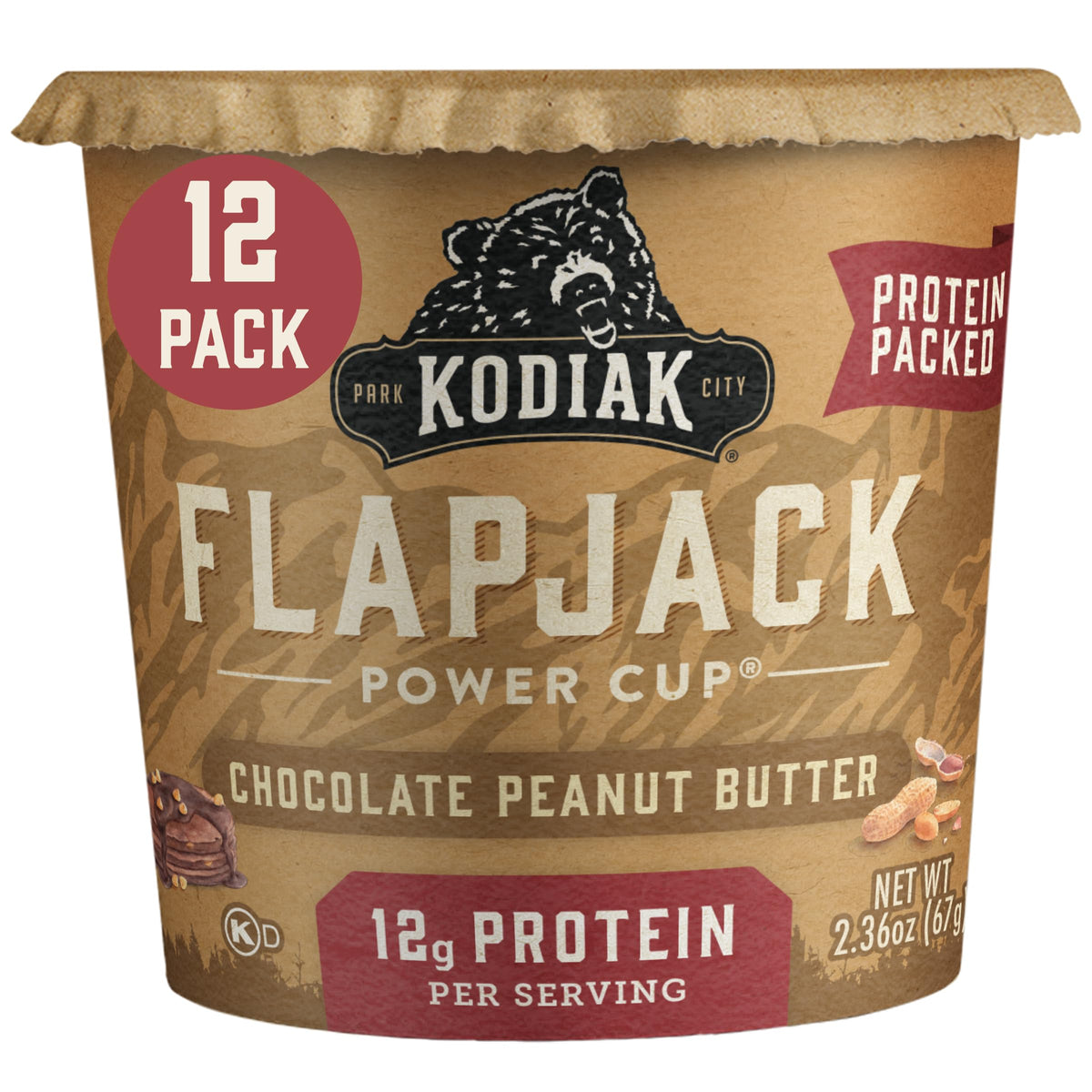 Kodiak Cakes Pancake On the Go – Chocolate Peanut Butter, 2.5 oz Pack of 12 | Quick High-Protein Breakfast