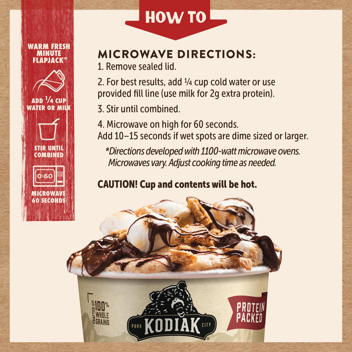 Kodiak Cakes Pancake On the Go S'mores – 12 Pack, Protein-Packed, Ready in 1 Minute