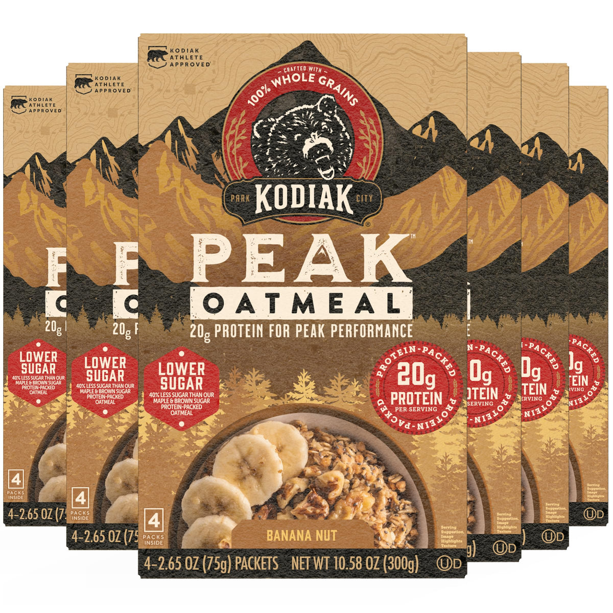 Kodiak Cakes Peak Banana Nut Oatmeal Packets – 20g Protein, Whole Grains