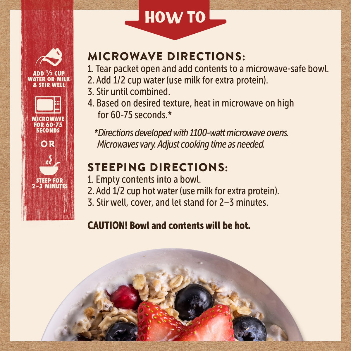 Kodiak Cakes Peak Oatmeal Packets – Berries & Cream, 20g Protein, 100% Whole Grains, 24-Pack
