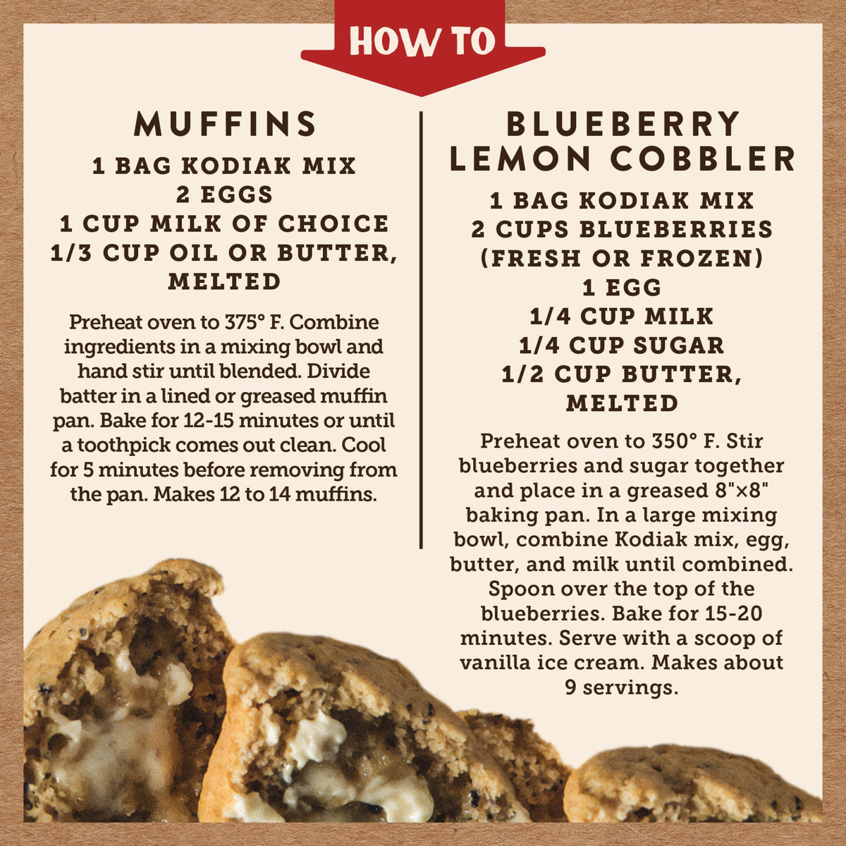 Kodiak Cakes Power Bake Muffin Mix – Blueberry Lemon, 14 oz (Pack of 6) | High-Protein Whole-Grain Breakfast