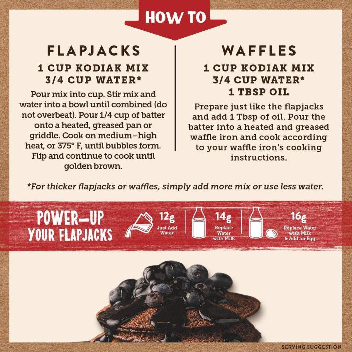 Kodiak Cakes Dark Chocolate Power Cakes – Protein Pancake Mix, 18 oz, Pack of 6