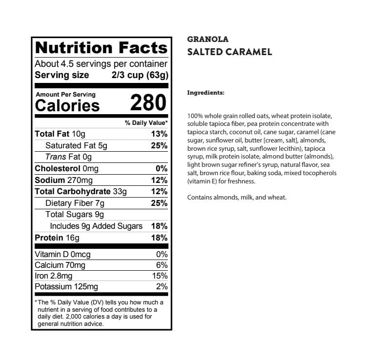 Kodiak Cakes Salted Caramel Granola – High Protein, Whole Grains (5 pouches)