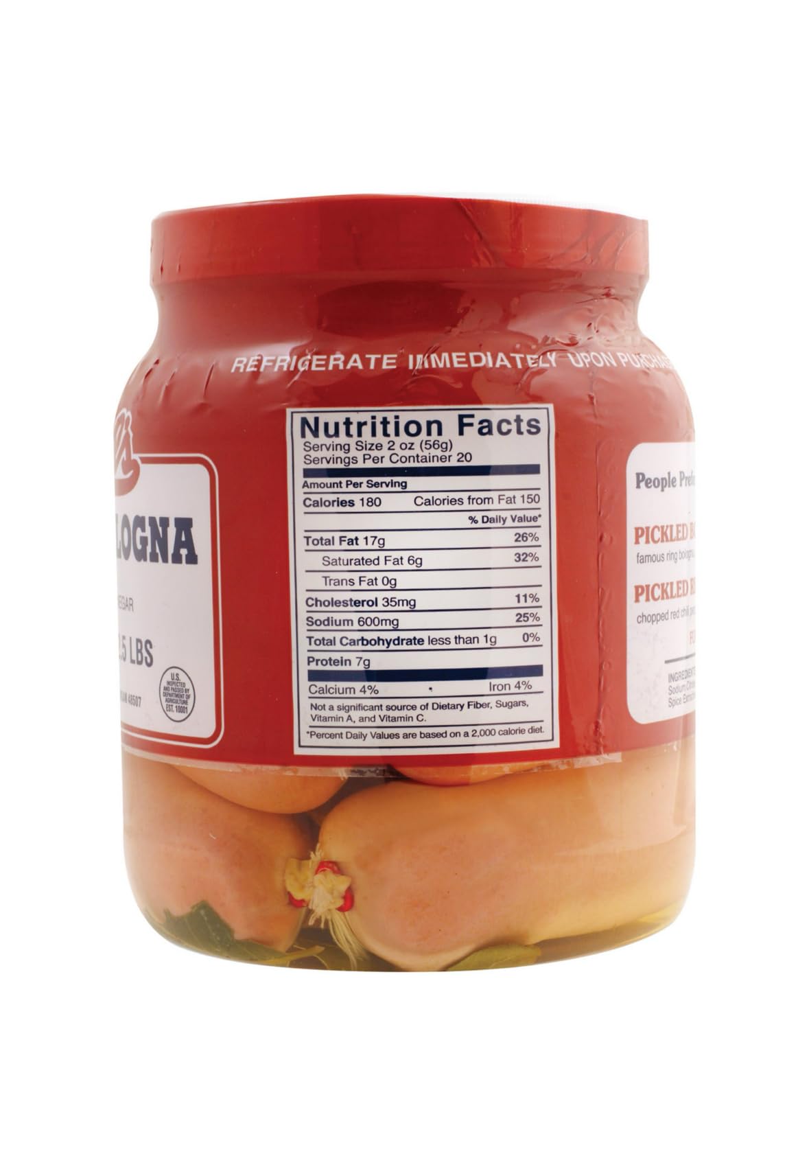 Koegel's Pickled Bologna in Spiced Vinegar | 40 oz Jar, Gluten Free