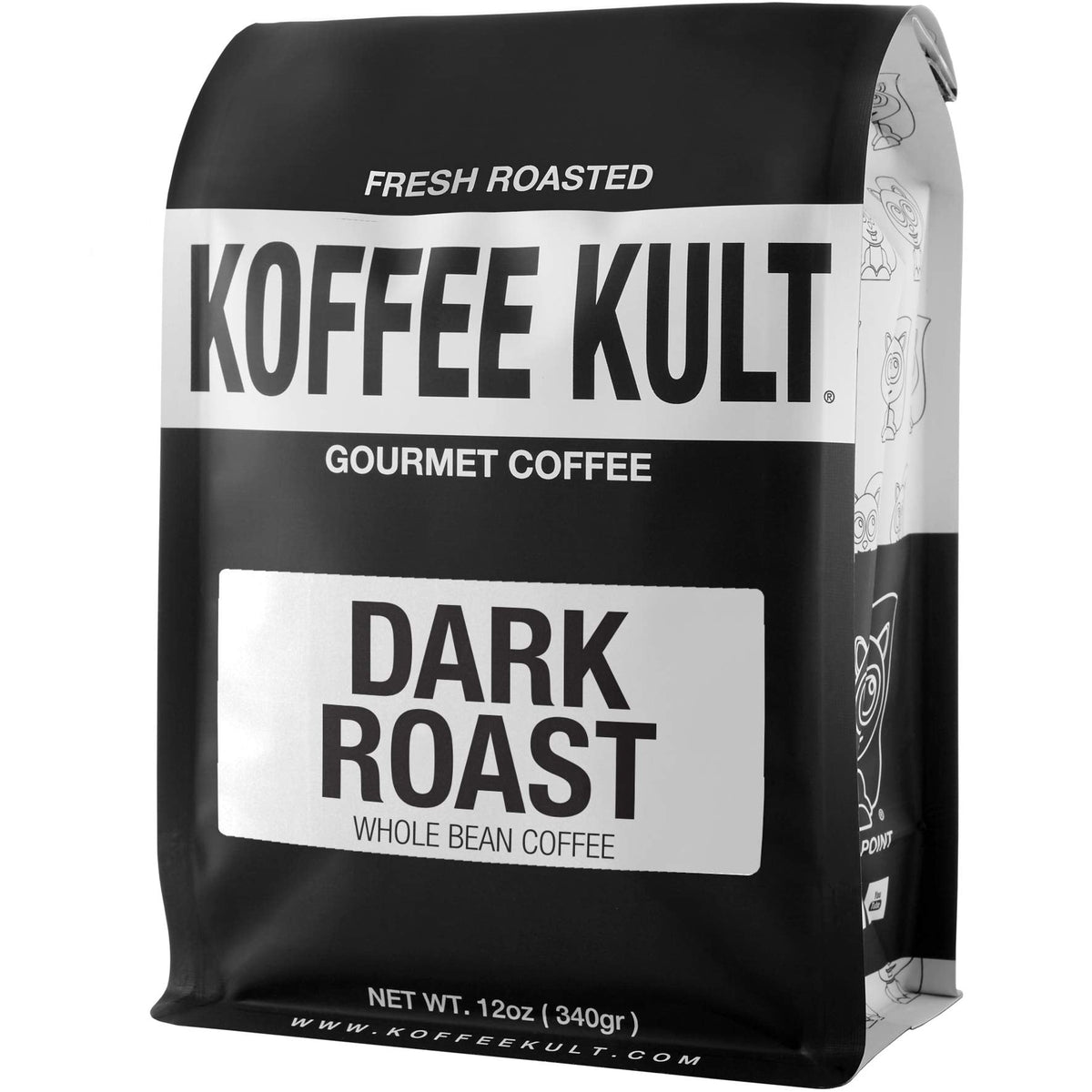 Koffee Kult Dark Roast Coffee Beans – Rich & Bold 100% Arabica with Chocolate & Cinnamon Notes | Ethically Sourced, Resealable 12oz