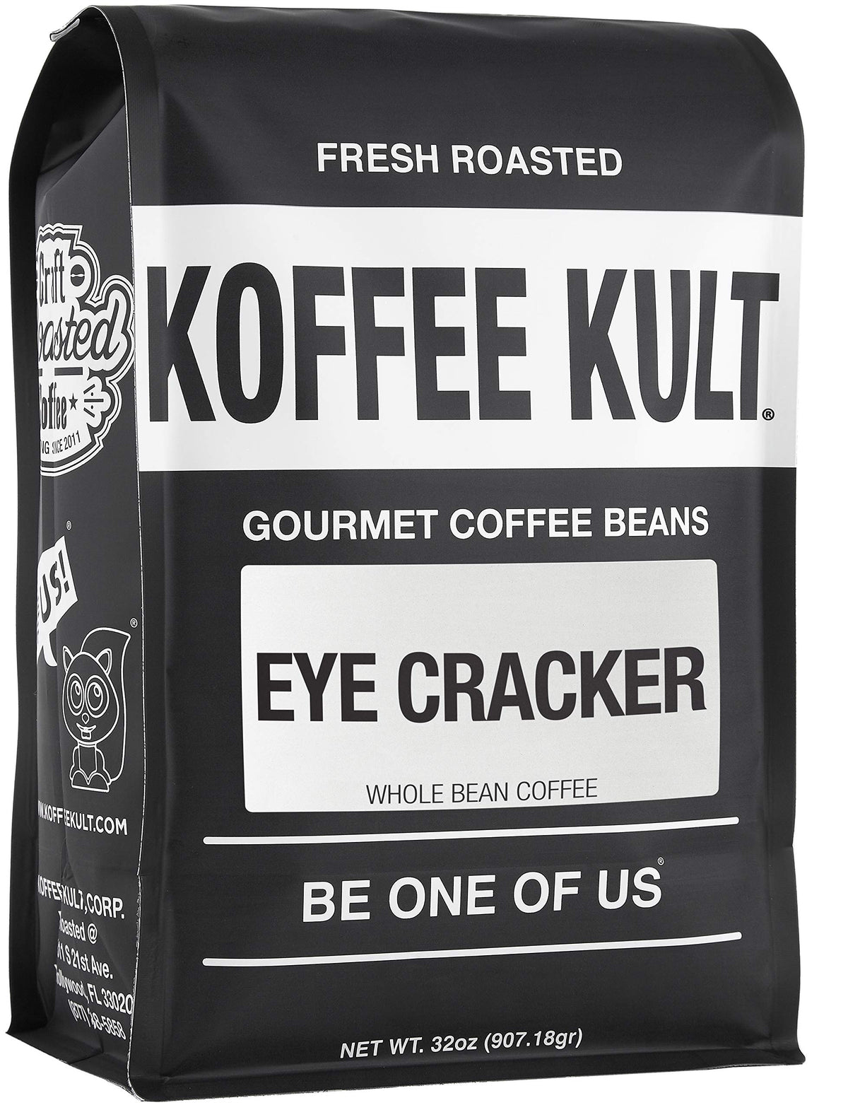 Koffee Kult Eye Cracker Espresso Beans – 100% Arabica, Medium Roast, Citrus Crema (32oz)