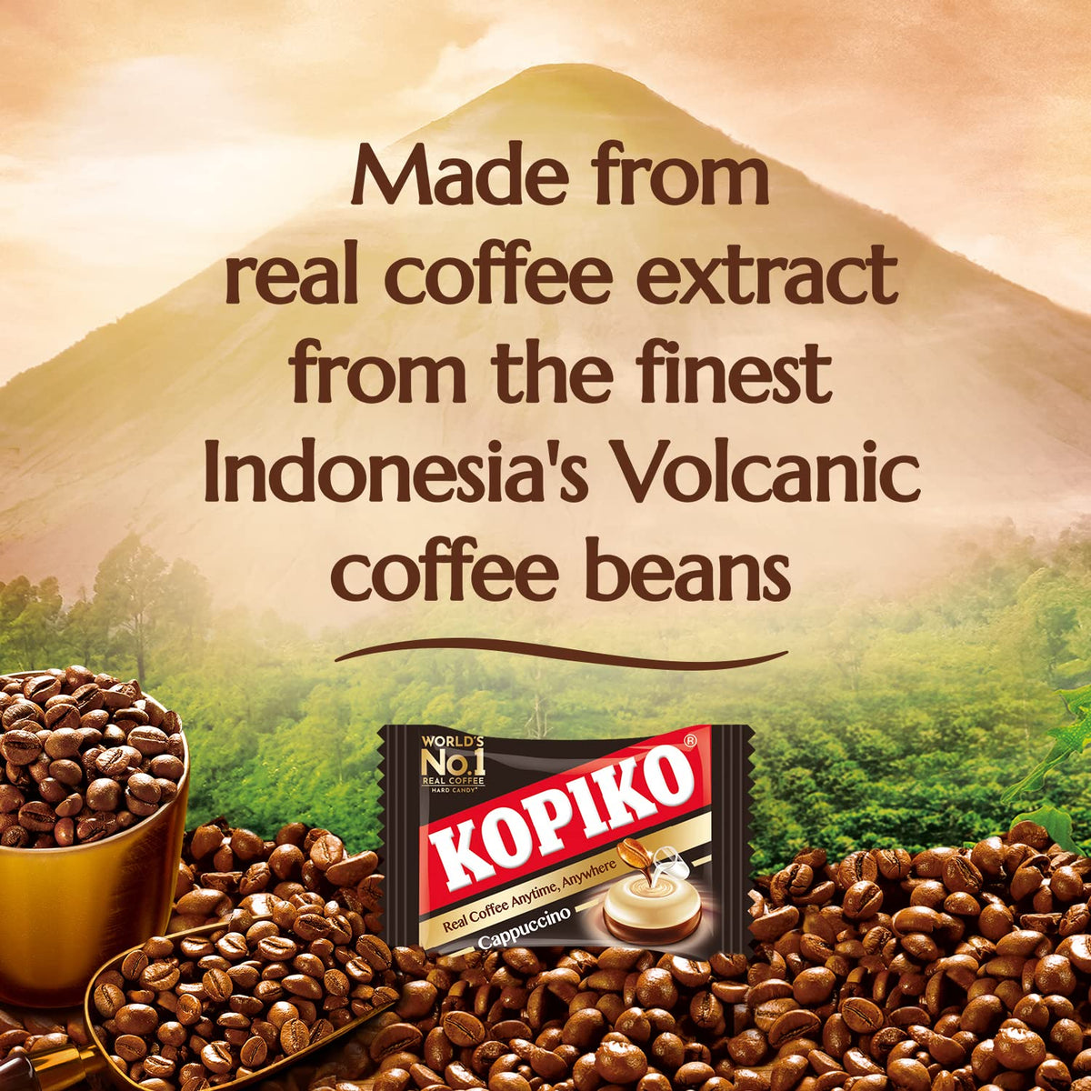 Kopiko Cappuccino Candy – Portable Coffee Candy with Real Extract (2-Pack, 28.2 oz Each)