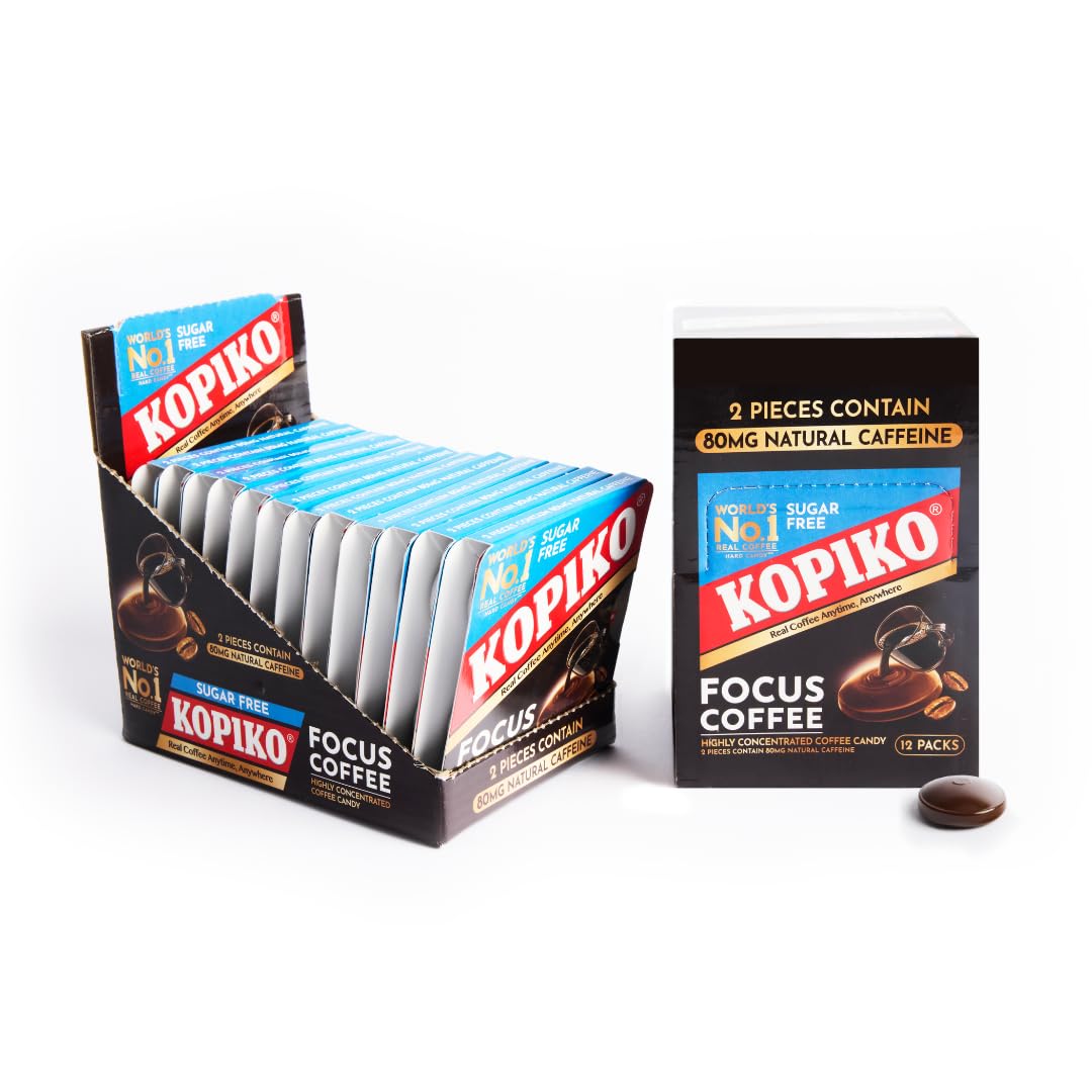 Kopiko Focus Coffee Candy – 80mg Caffeine per 2 Pieces (Sugar-Free)