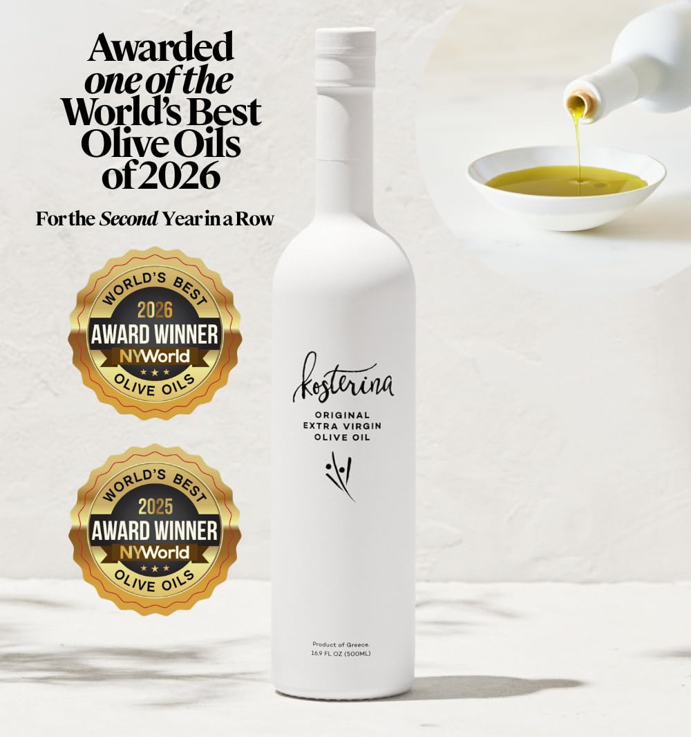 Kosterina Original EVOO — Cold-Pressed Koroneiki, Polyphenol-Rich Greek Olive Oil, 16.9 oz
