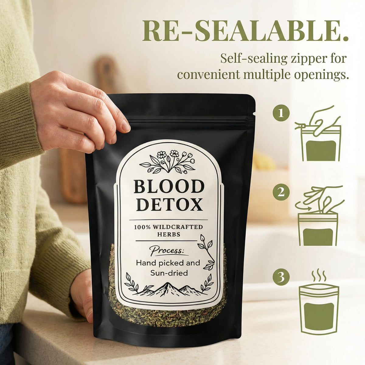 KOVGOCY Blood Detox Tea Jamaica – Caffeine-Free Loose Leaf Herbal Blend, 170 g