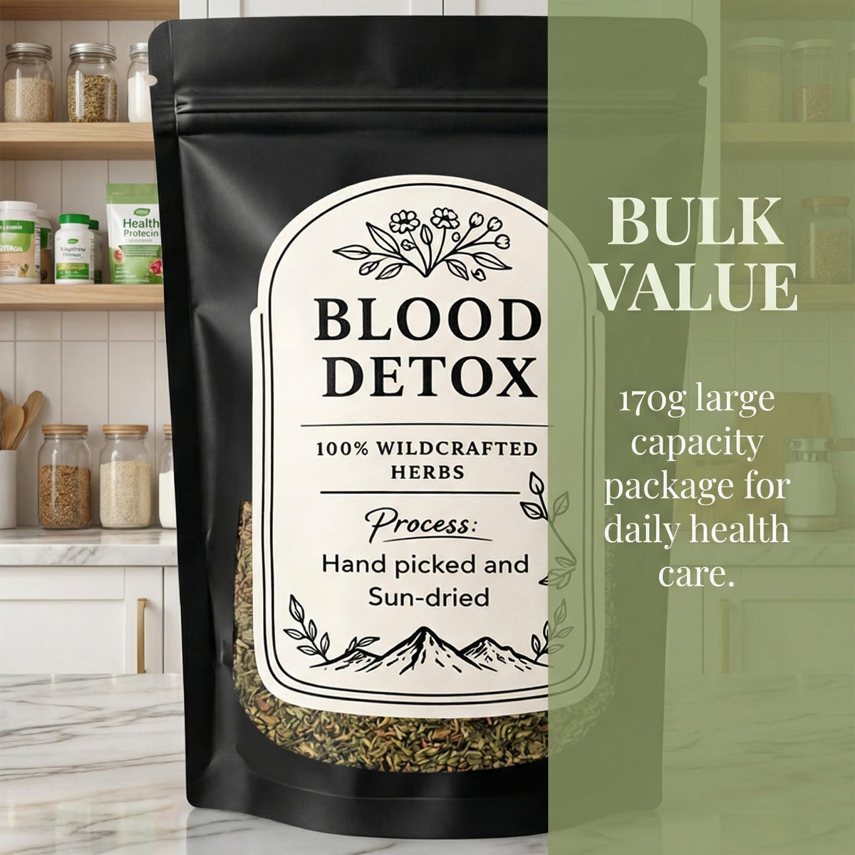 KOVGOCY Blood Detox Tea Jamaica – Caffeine-Free Loose Leaf Herbal Blend, 170 g