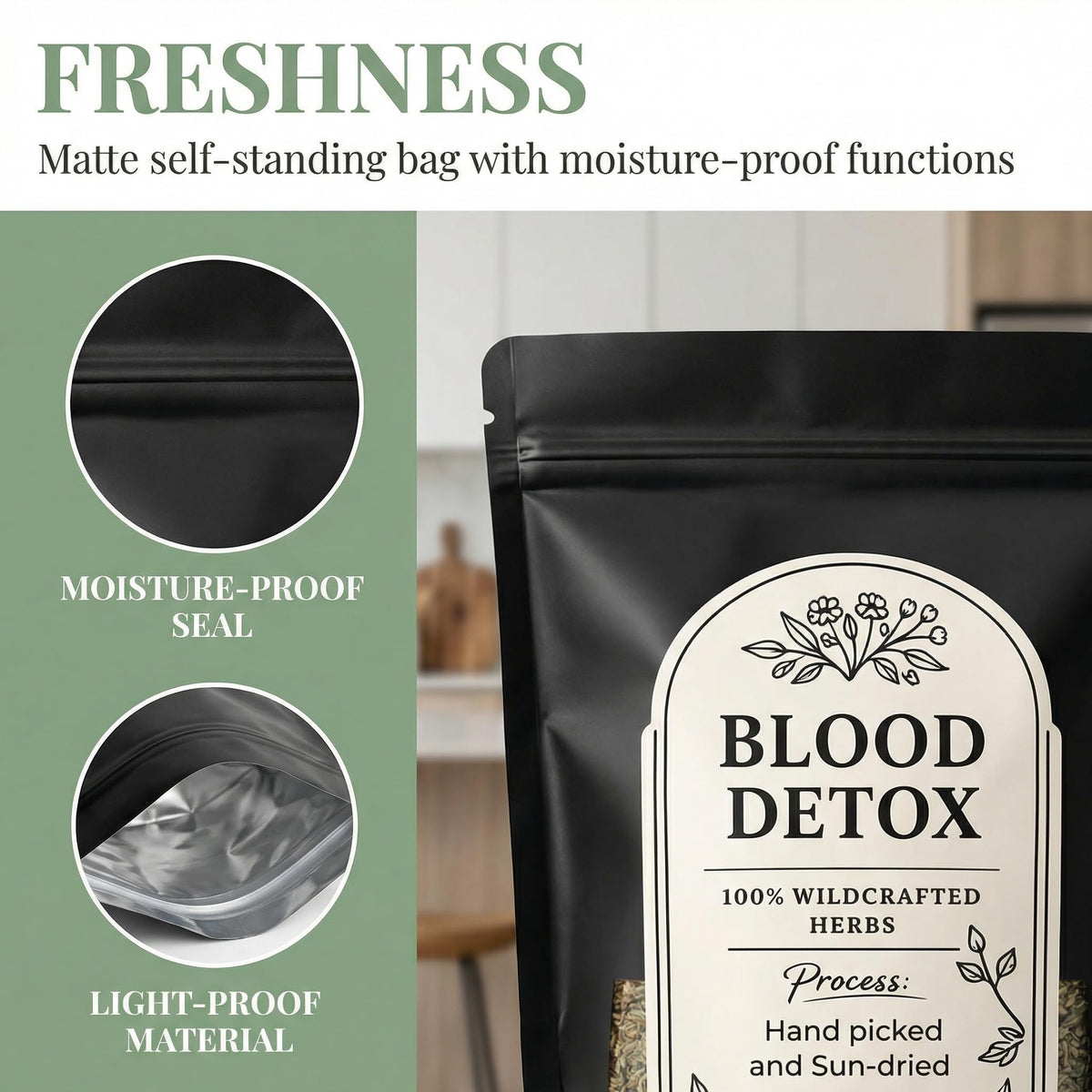 KOVGOCY Blood Detox Tea Jamaica – Caffeine-Free Loose Leaf Herbal Blend, 170 g