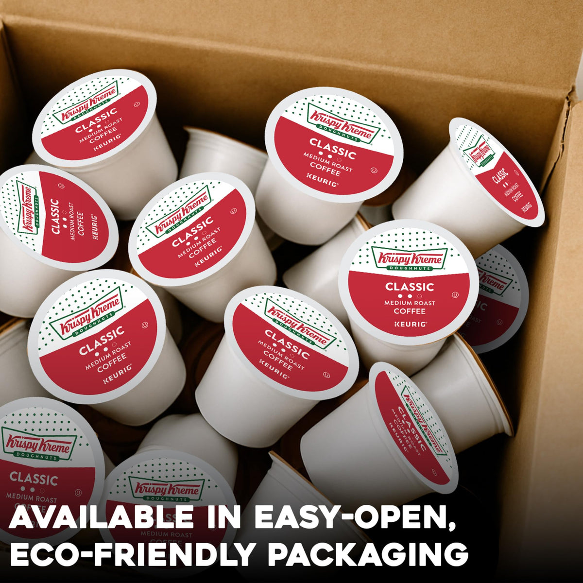 Krispy Kreme Classic Coffee Pods – Medium Roast Keurig K-Cup, Pack of 6 (72 Pods)