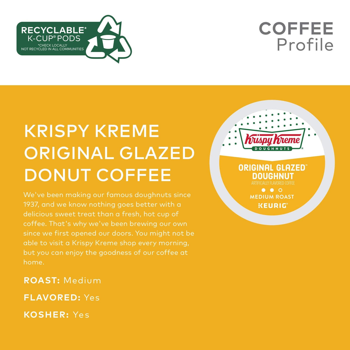 Krispy Kreme Original Glazed Doughnut & Flavored Medium Roast Coffee Pods – Keurig K-Cup, 96 Count