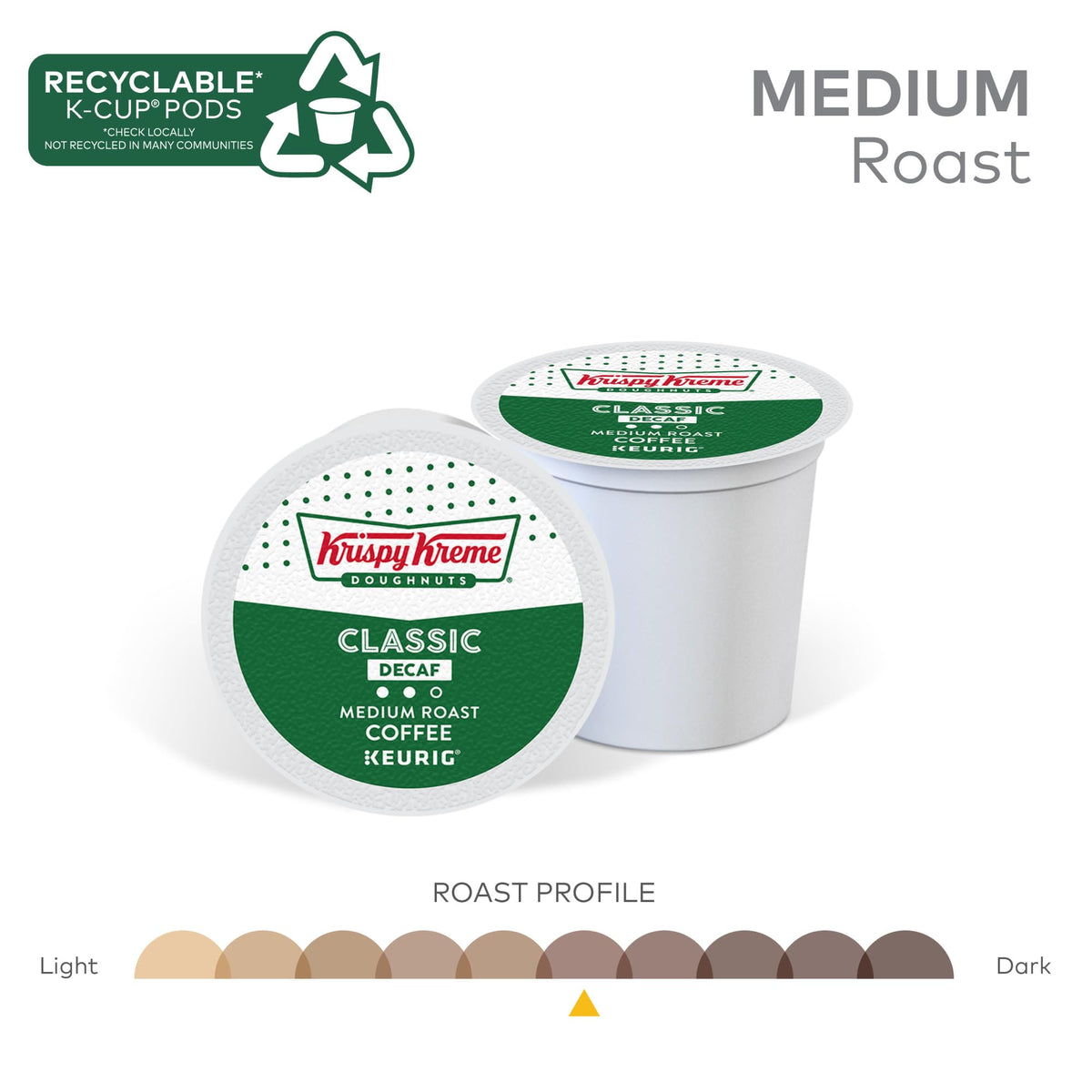Krispy Kreme Classic Decaf K-Cups – Medium Roast, 96 Count | Keurig Compatible