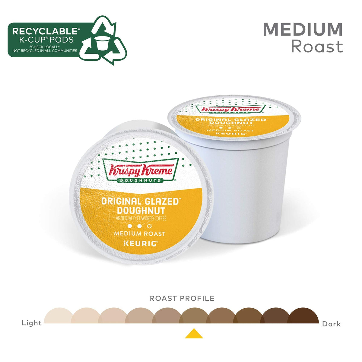 Krispy Kreme Original Glazed Doughnut & Flavored Medium Roast Coffee Pods – Keurig K-Cup, 96 Count