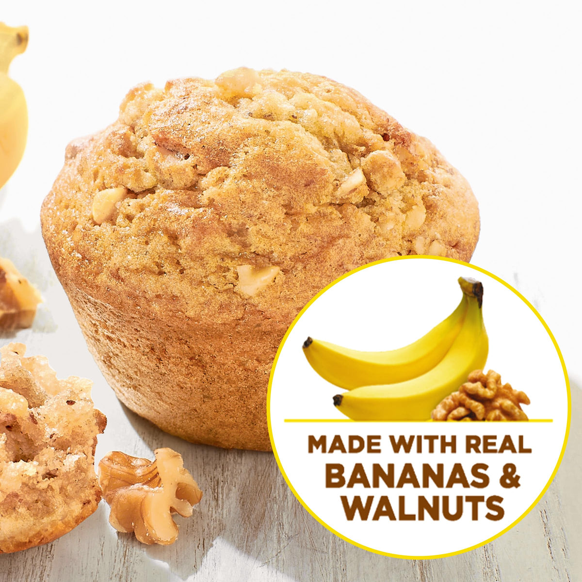 Krusteaz Banana Nut Muffin Mix with Real Bananas & Walnuts - 15.4 oz Box (Pack of 12)