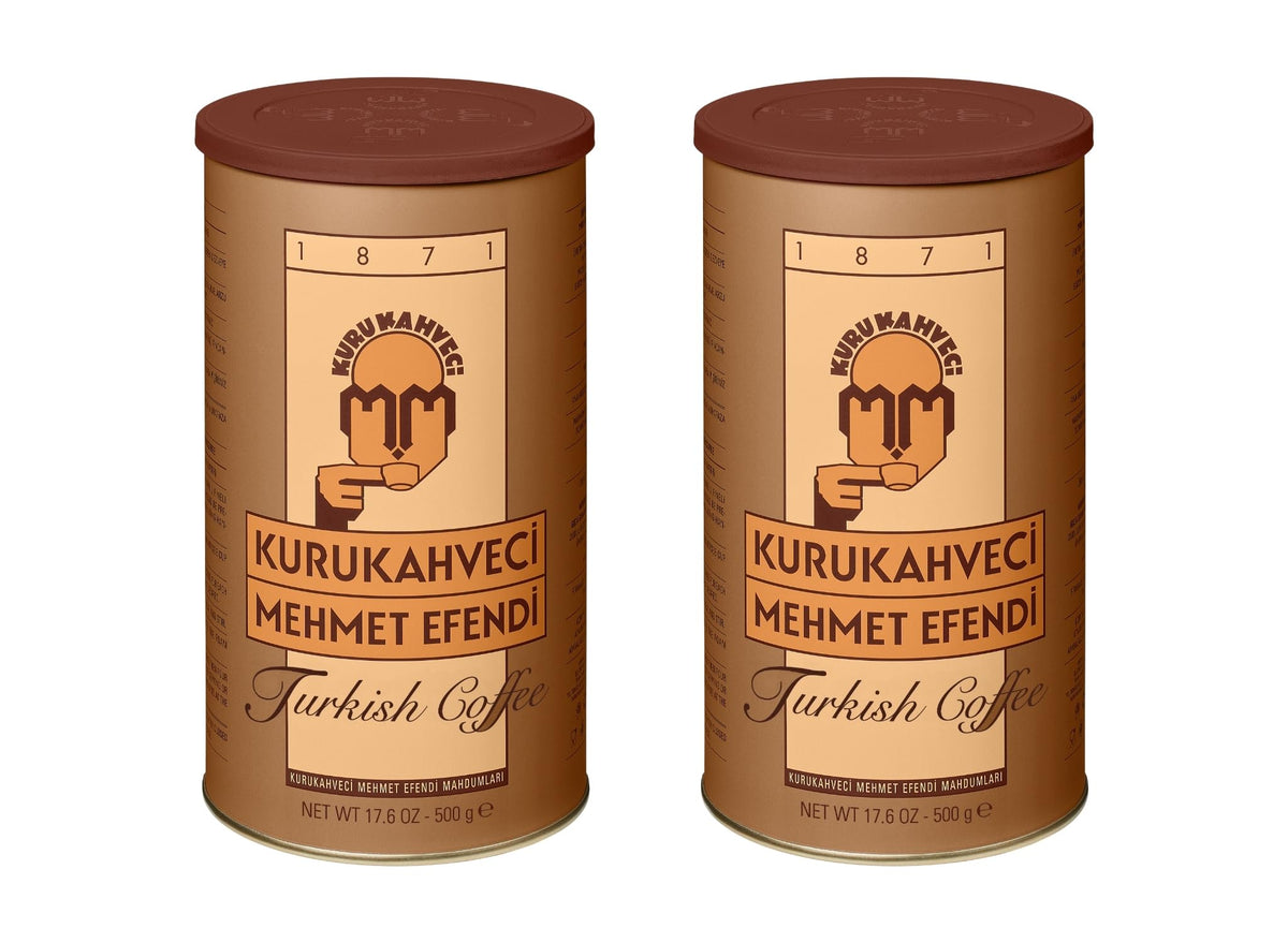 Kurukahveci Mehmet Efendi Turkish Coffee – Arabica, Roasted Ground, Rich Aroma | 2 x 17.6 oz (500 g)