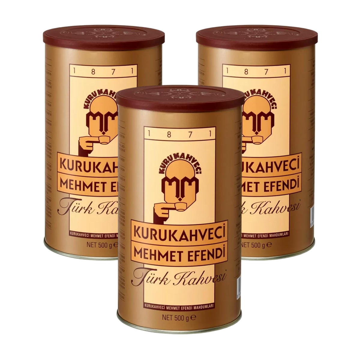 Kurukahveci Mehmet Efendi Turkish Coffee – 3 x 17.6 oz, 100% Arabica, Rich Aroma