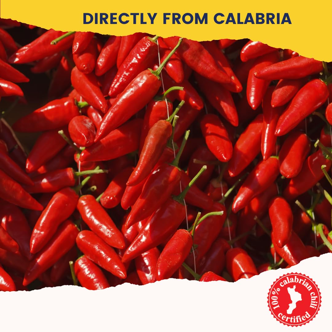 L'Oro Del Sud 100% Certified Dry Calabrian Chili Pepper Flakes – 1 KG Tub, Product of Italy