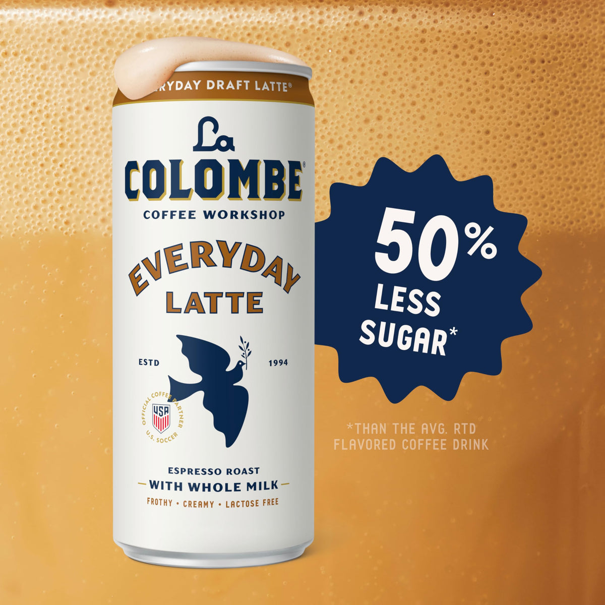 La Colombe Draft Latte — 11 fl oz Cans (Pack of 12) Ready-to-Drink Cold Brew Coffee