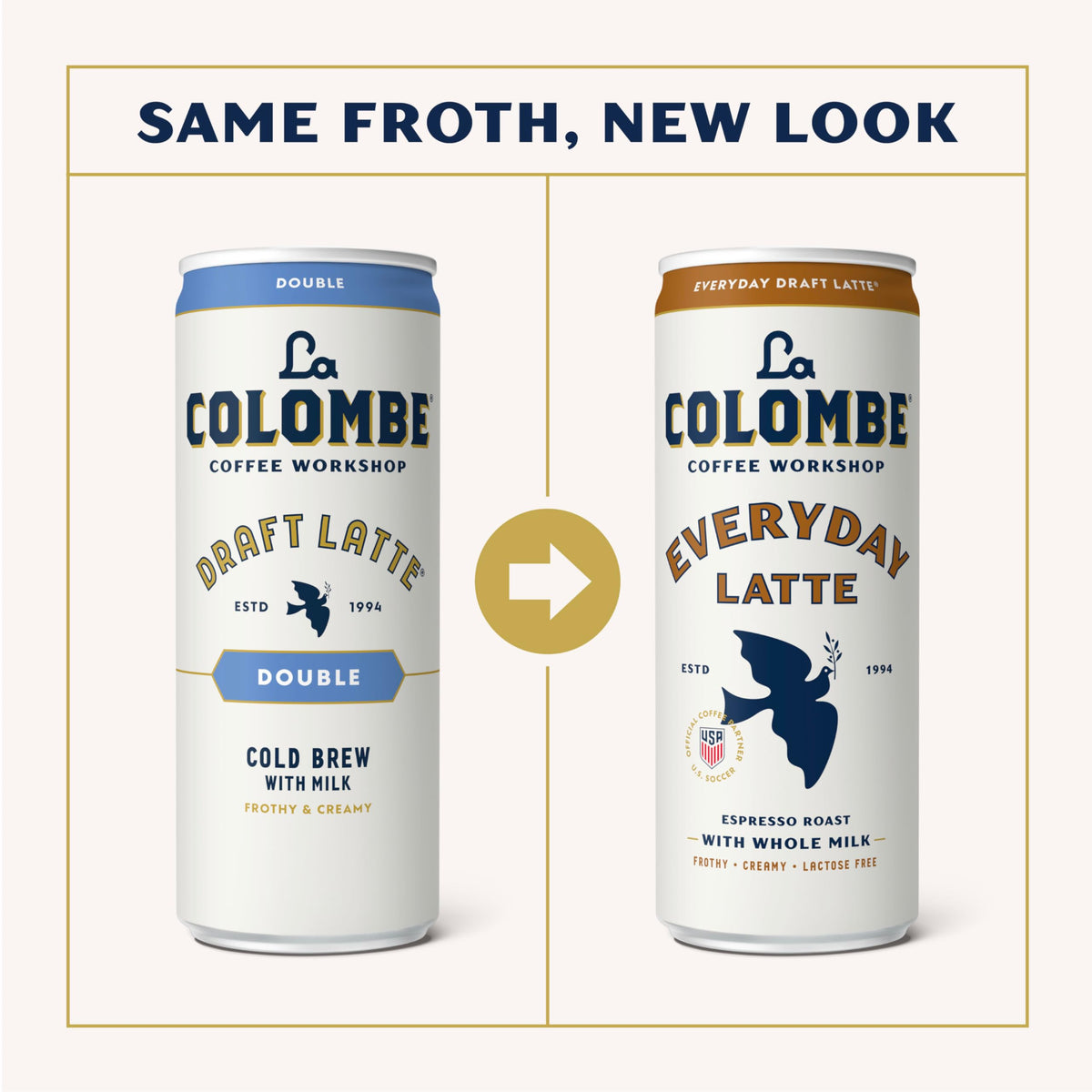 La Colombe Draft Latte — 11 fl oz Cans (Pack of 12) Ready-to-Drink Cold Brew Coffee