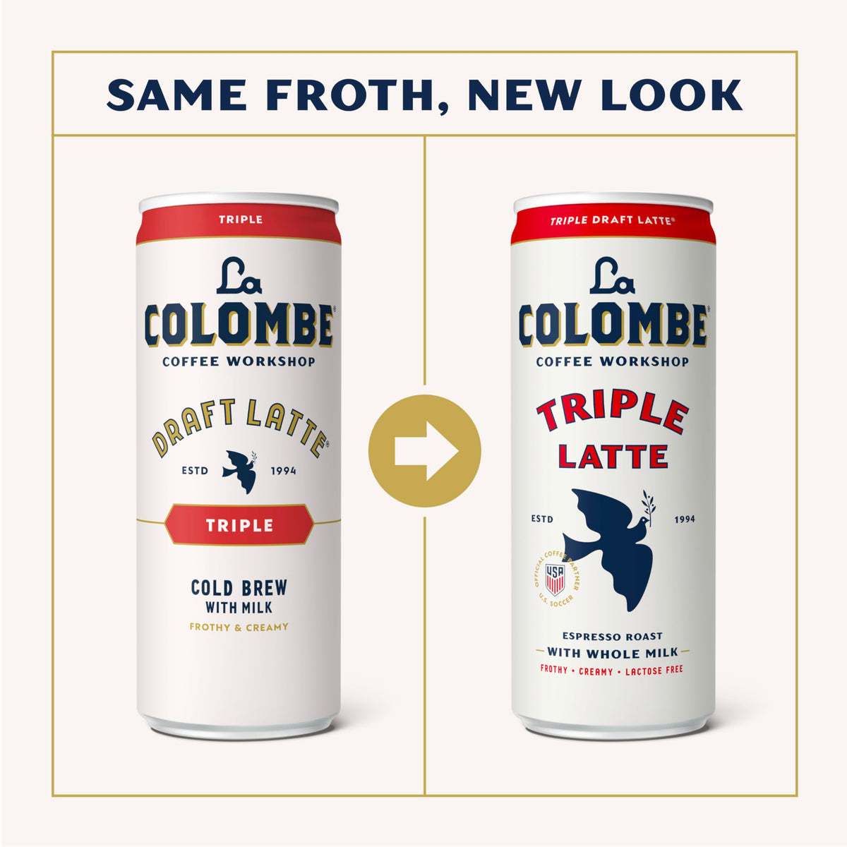 La Colombe Draft Latte Variety Pack — 11 oz Cans (12-Pack) Triple, Vanilla & Mocha