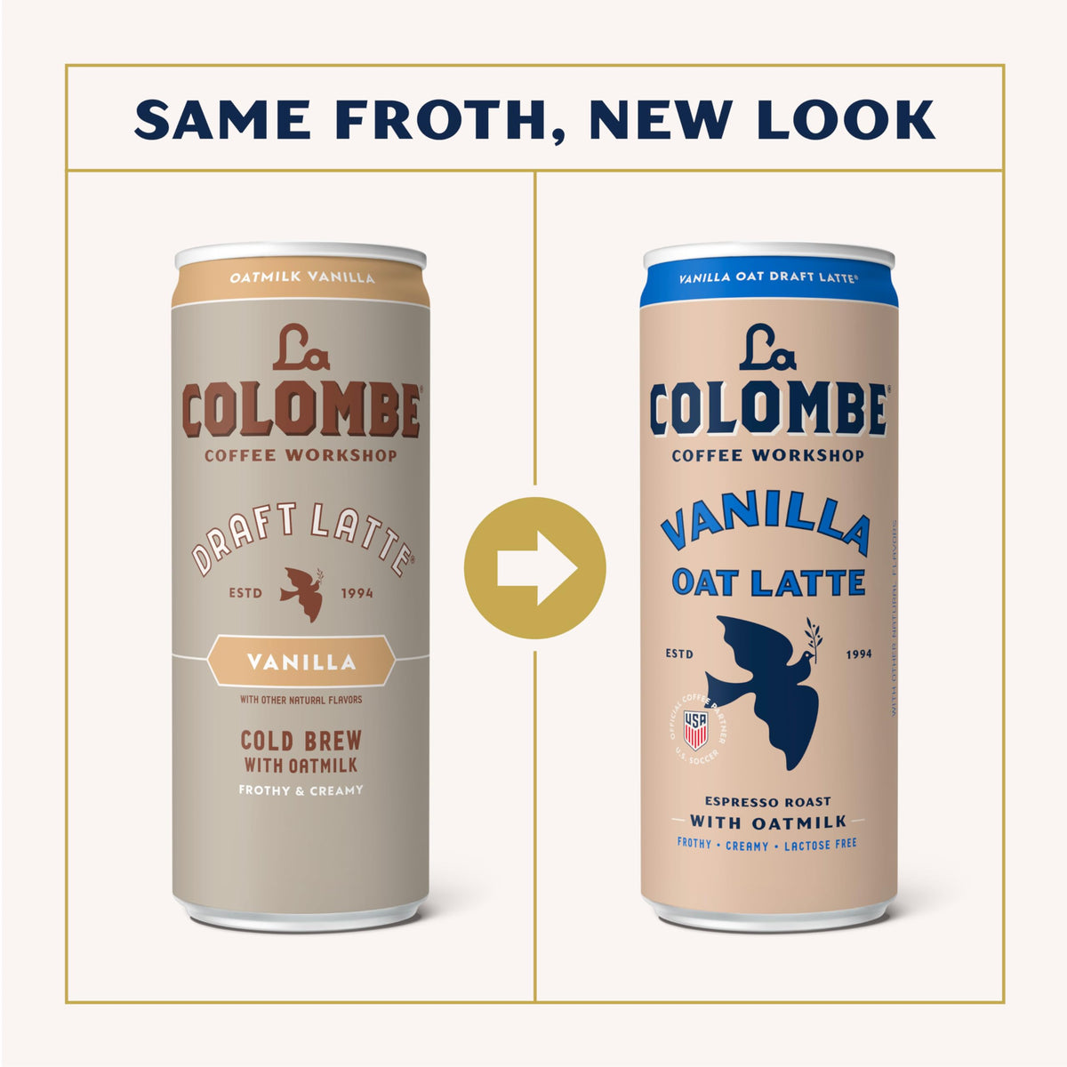 La Colombe Coffee Oatmilk Vanilla Latte — 11oz Cans (Pack of 12) | Ready-to-Drink Cold Brew