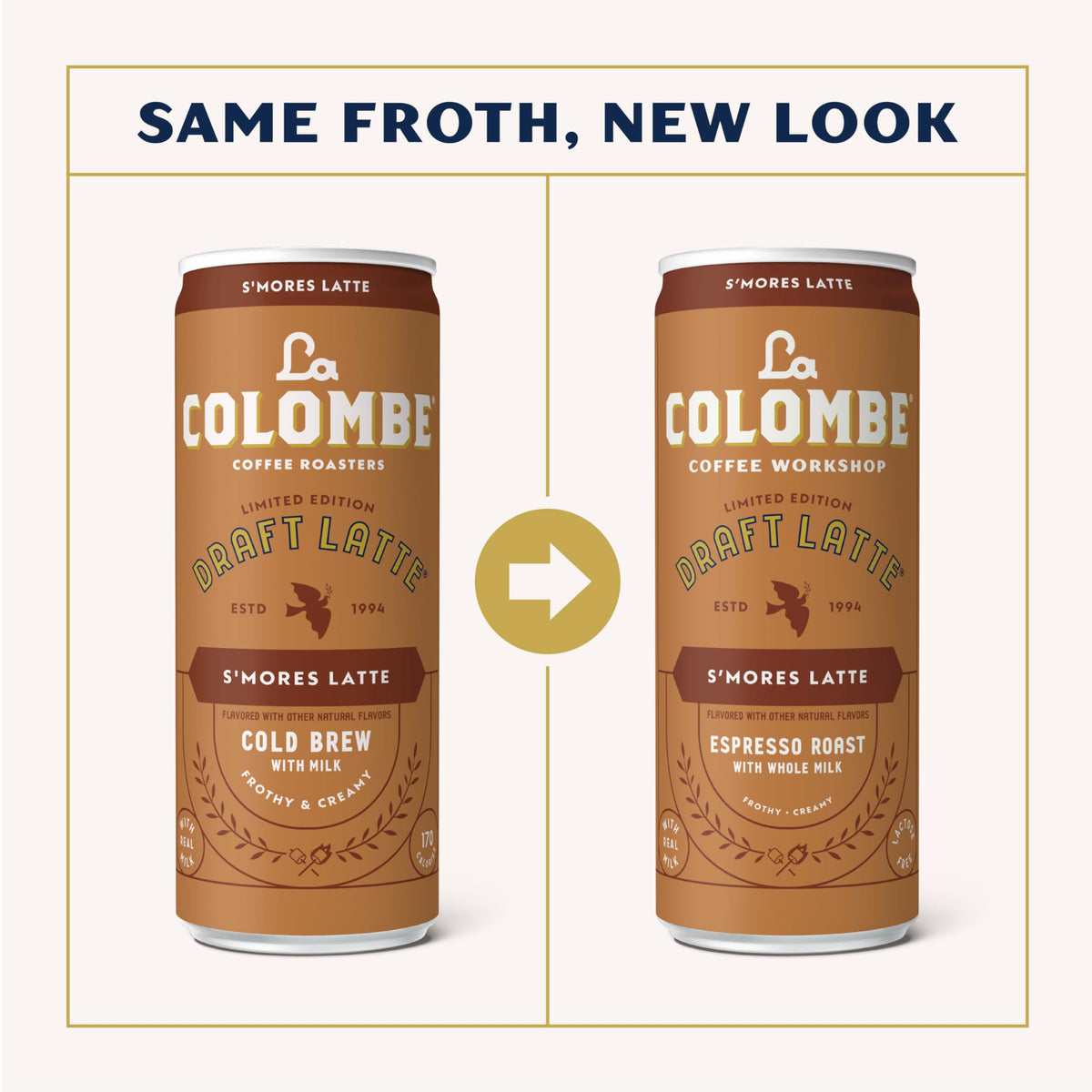 La Colombe S'mores Latte Cold Brew Draft Latte — 11 fl oz Cans (Pack of 12)