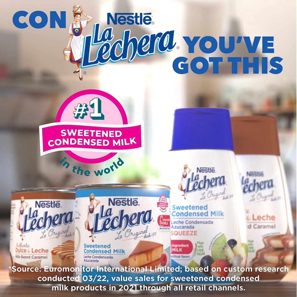 La Lechera Sweetened Condensed Milk – 12 Pack, Shelf-Stable Condensed Milk for Desserts & Coffee