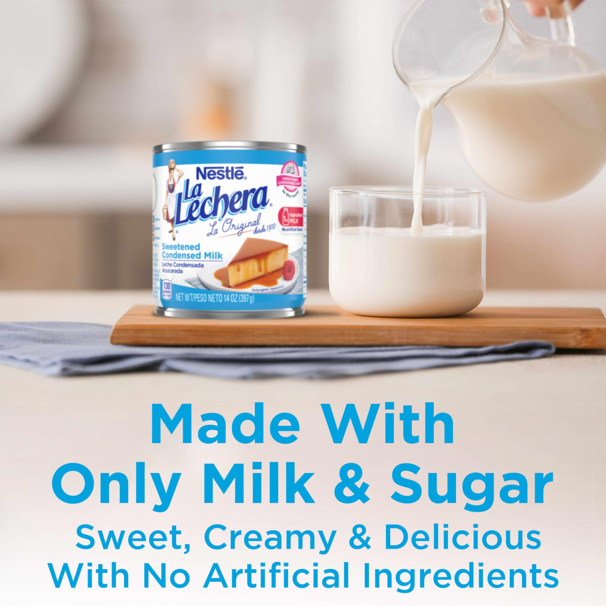 La Lechera Sweetened Condensed Milk – 12 Pack, Shelf-Stable Condensed Milk for Desserts & Coffee